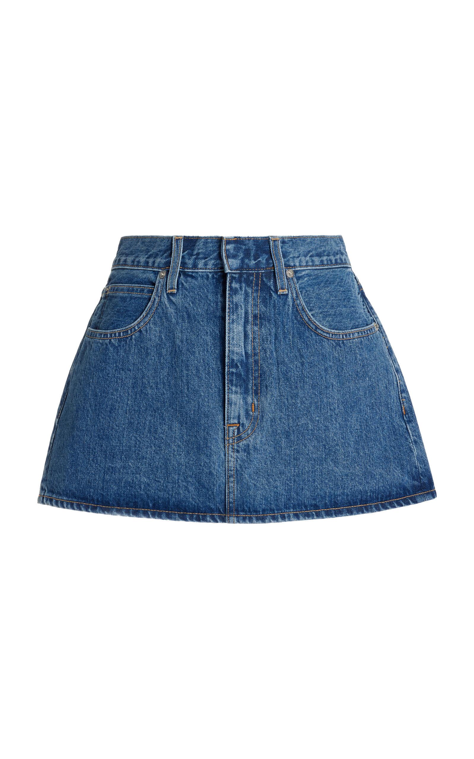 SLVRLAKE Denim Low-rise Denim Micro-mini Skirt in Blue | Lyst