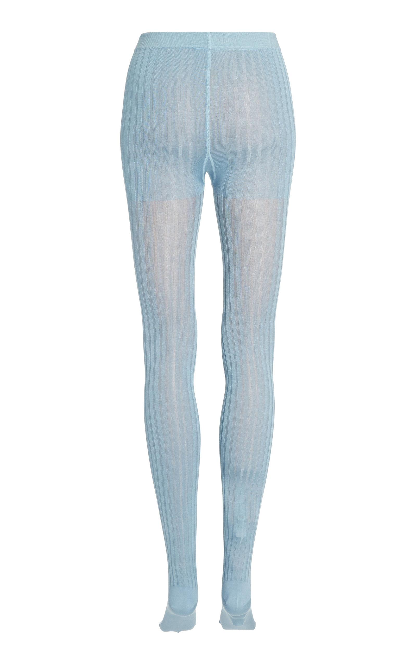 Prada Ribbed Tights in Blue | Lyst