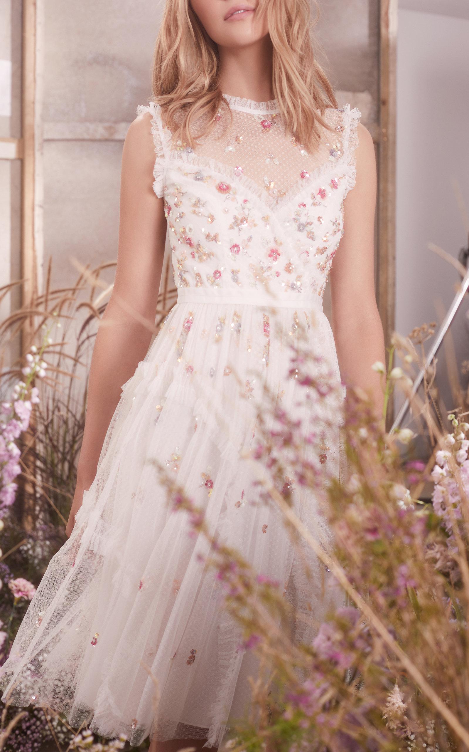 needle and thread shimmer ditsy dress