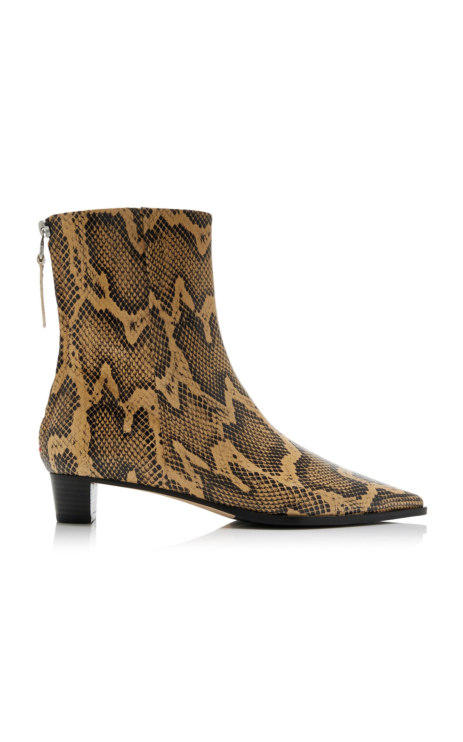 Aeyde Harriet Snake-effect Leather Ankle Boots in Brown Lyst UK