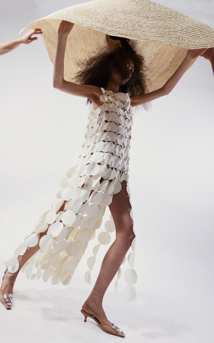 A.W.A.K.E. MODE Layered Circle-crepe Maxi Dress in White | Lyst