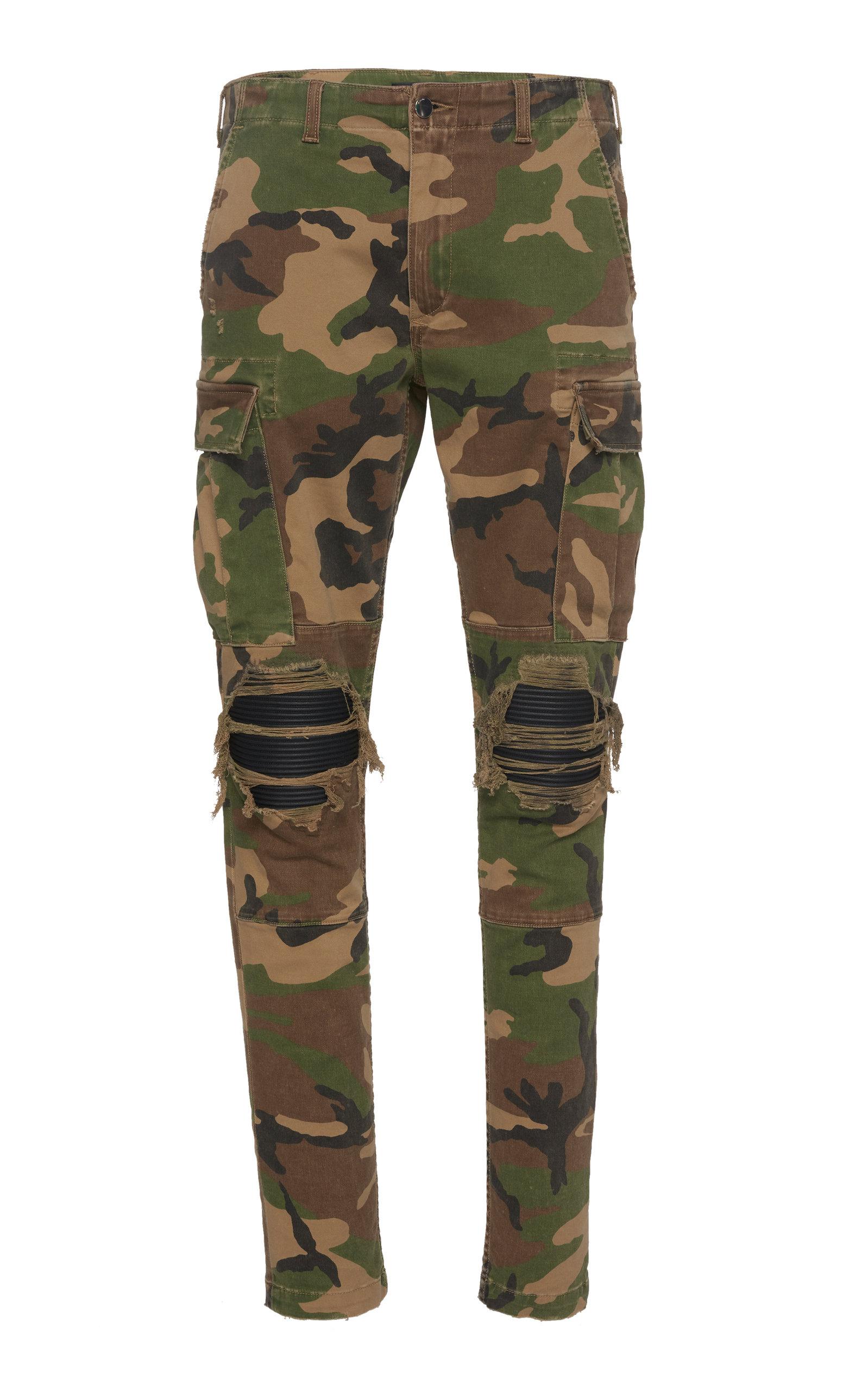 Amiri Cotton Camouflage Print Cargo Trousers in Green for Men - Lyst