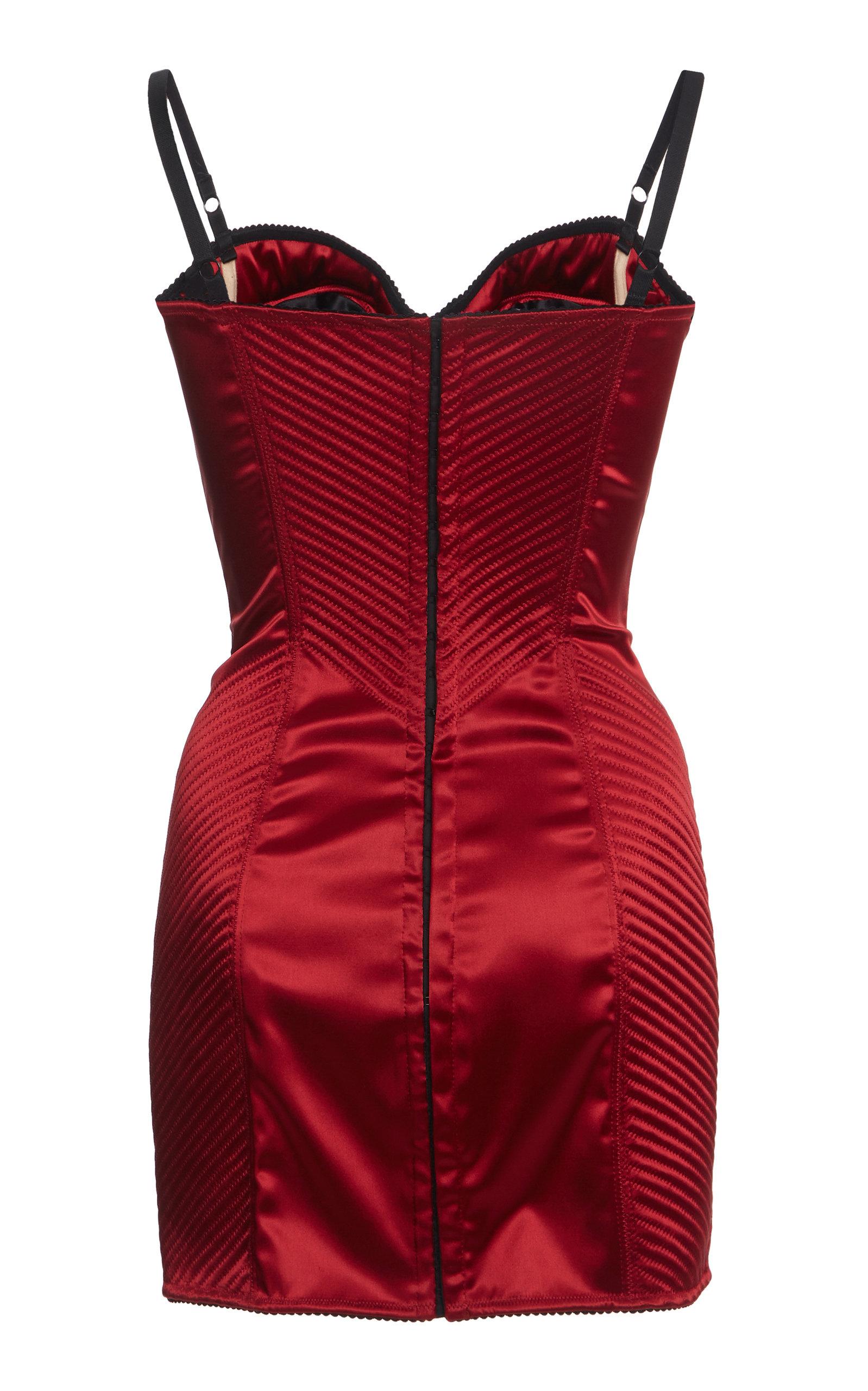 ☀ Gabbana Lace-up Satin Mini Dress ...