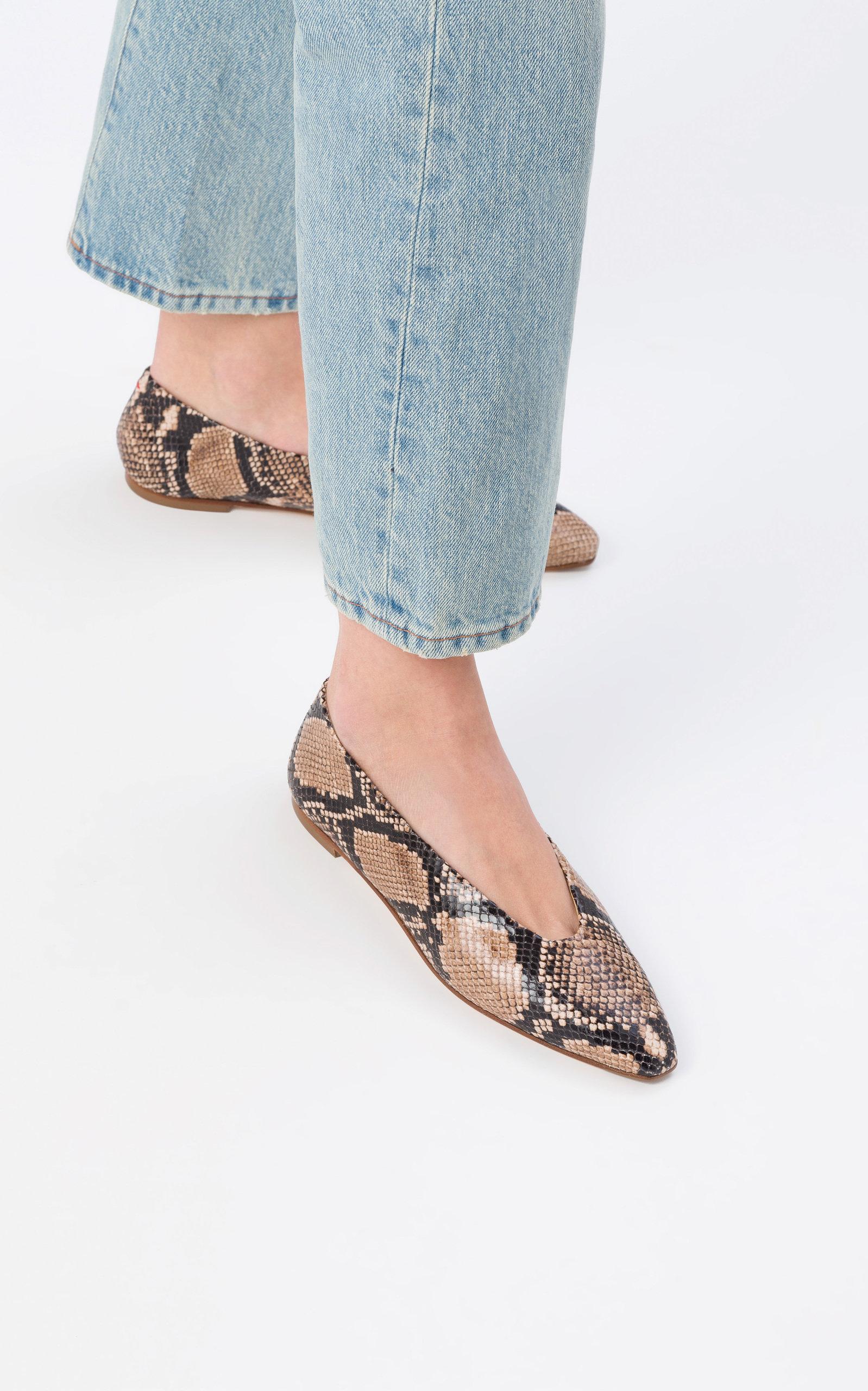 Aeyde Leather Betty Embossed Flats - Lyst
