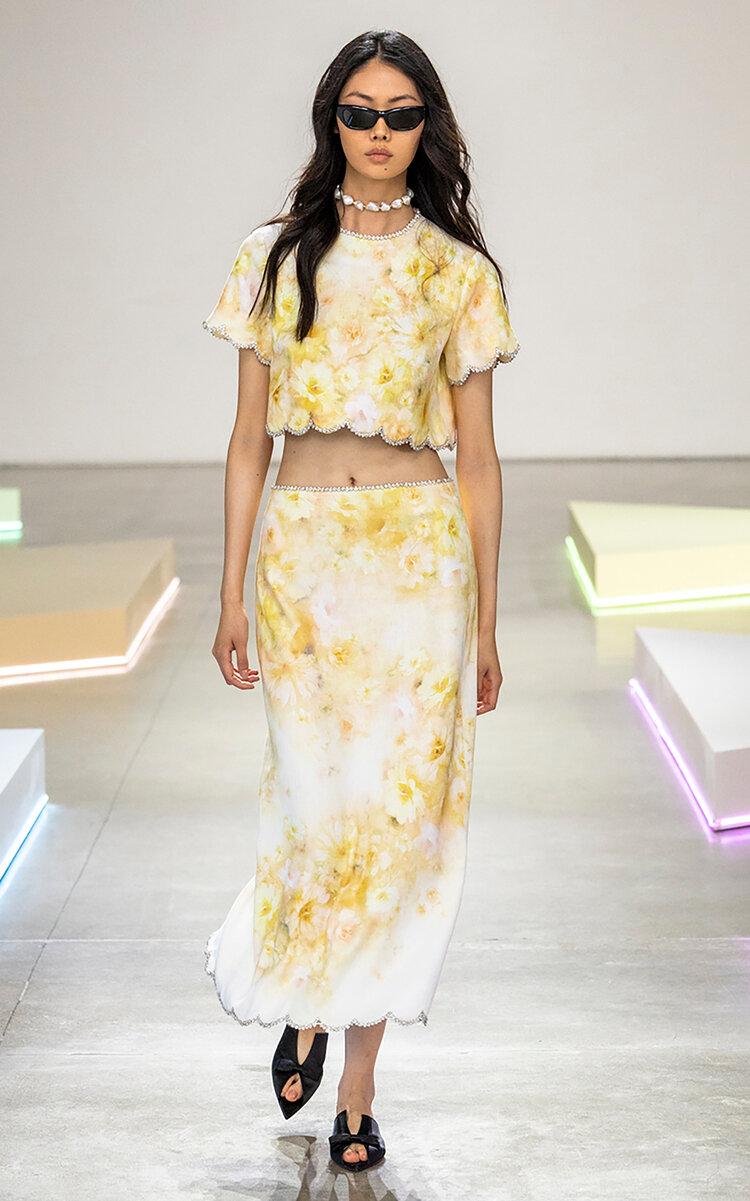 【Zimmermann】CRUSH SCALLOPED MIDI SKIRT スカロップ ミディ Zimmermann Crush Scalloped Midi-Skirt | Saks Fifth Avenue