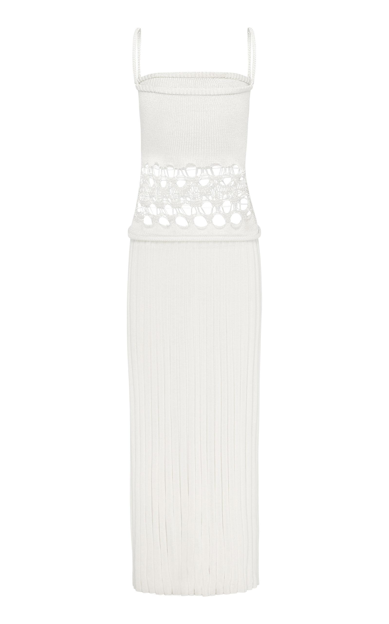 christopher esber crochet torso knit cami dress Christopher Esber Crochet Torso Cami Dress In Gold