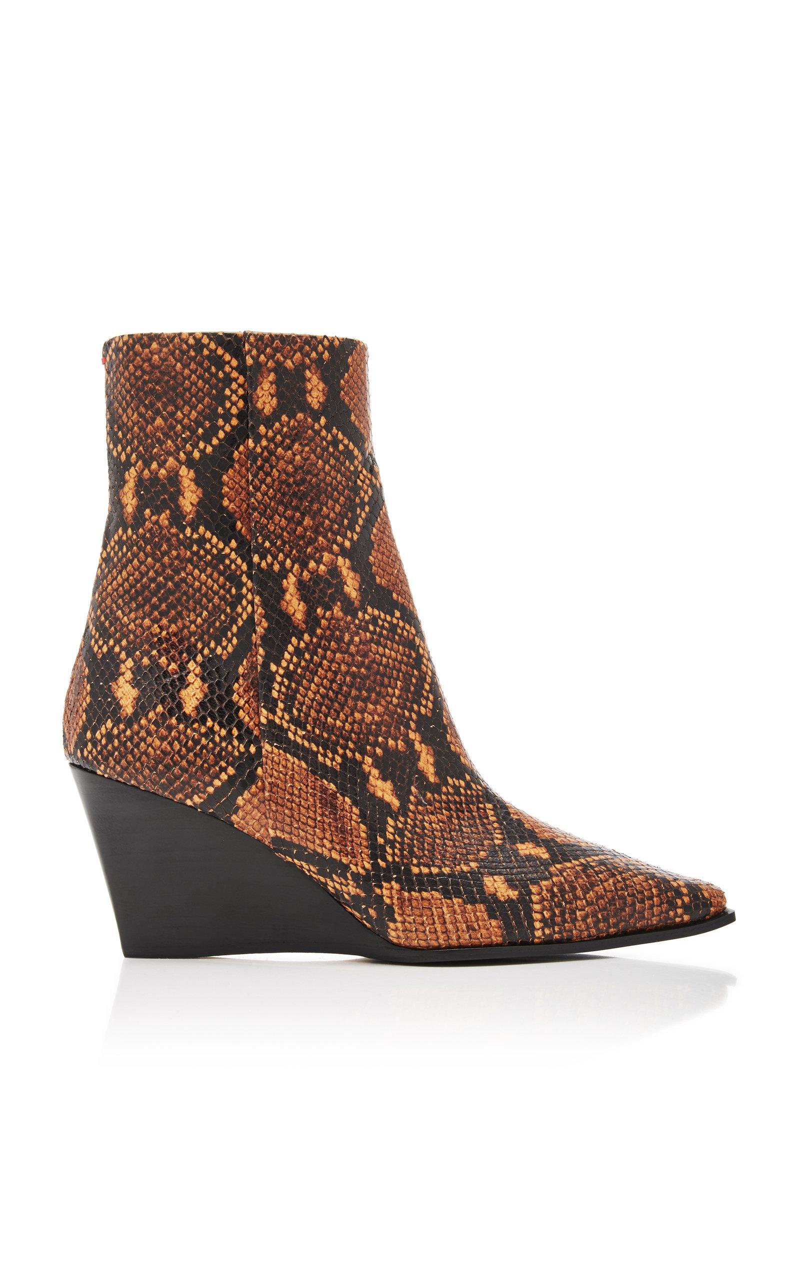 biker boots snake print