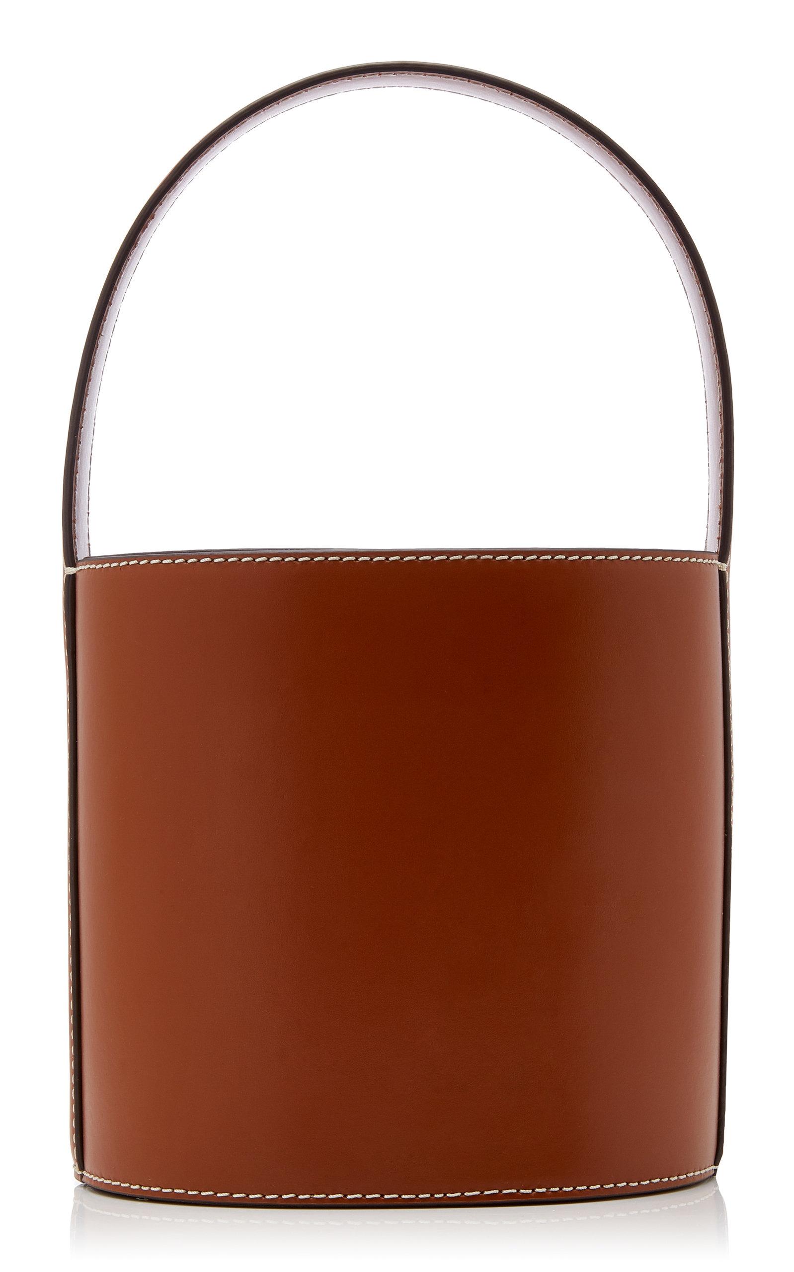 STAUD Bissett Leather Bucket Bag in Brown Lyst