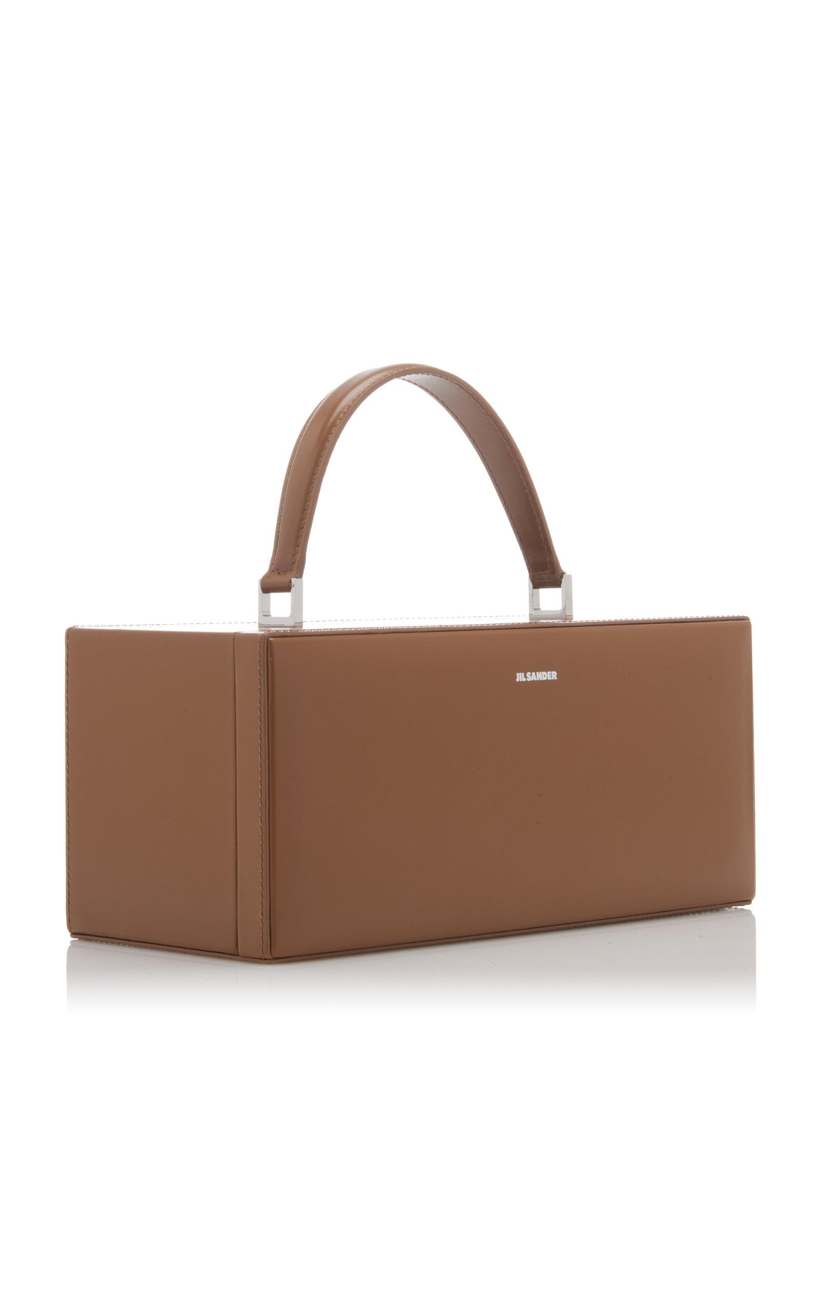 Jil Sander Rectangular Case Leather Bag in Brown | Lyst