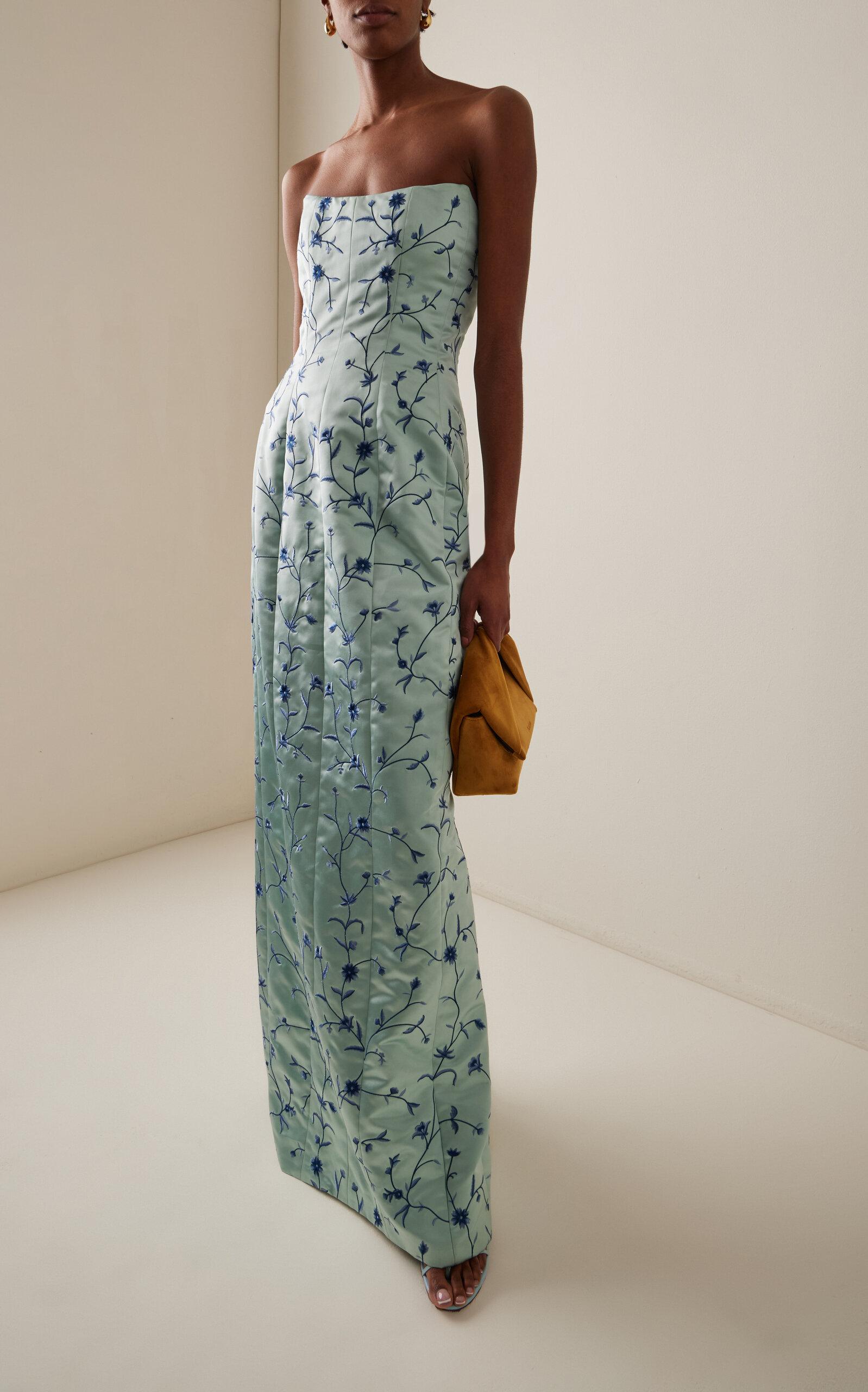 odessa embroidered dress Blue Broderie Button Maxi Odessa Dress S main image 0