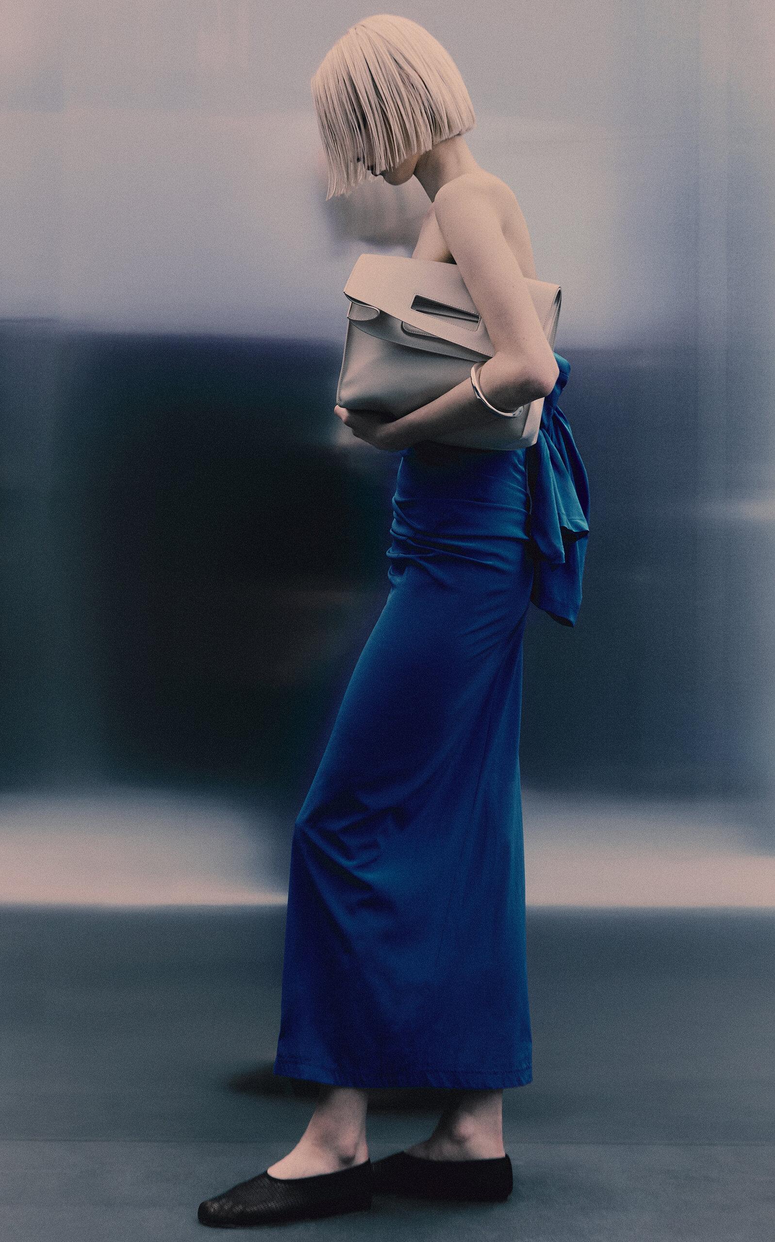proenza schouler blue strapless dress Indria Dress in Matte Double Crepe New Blue