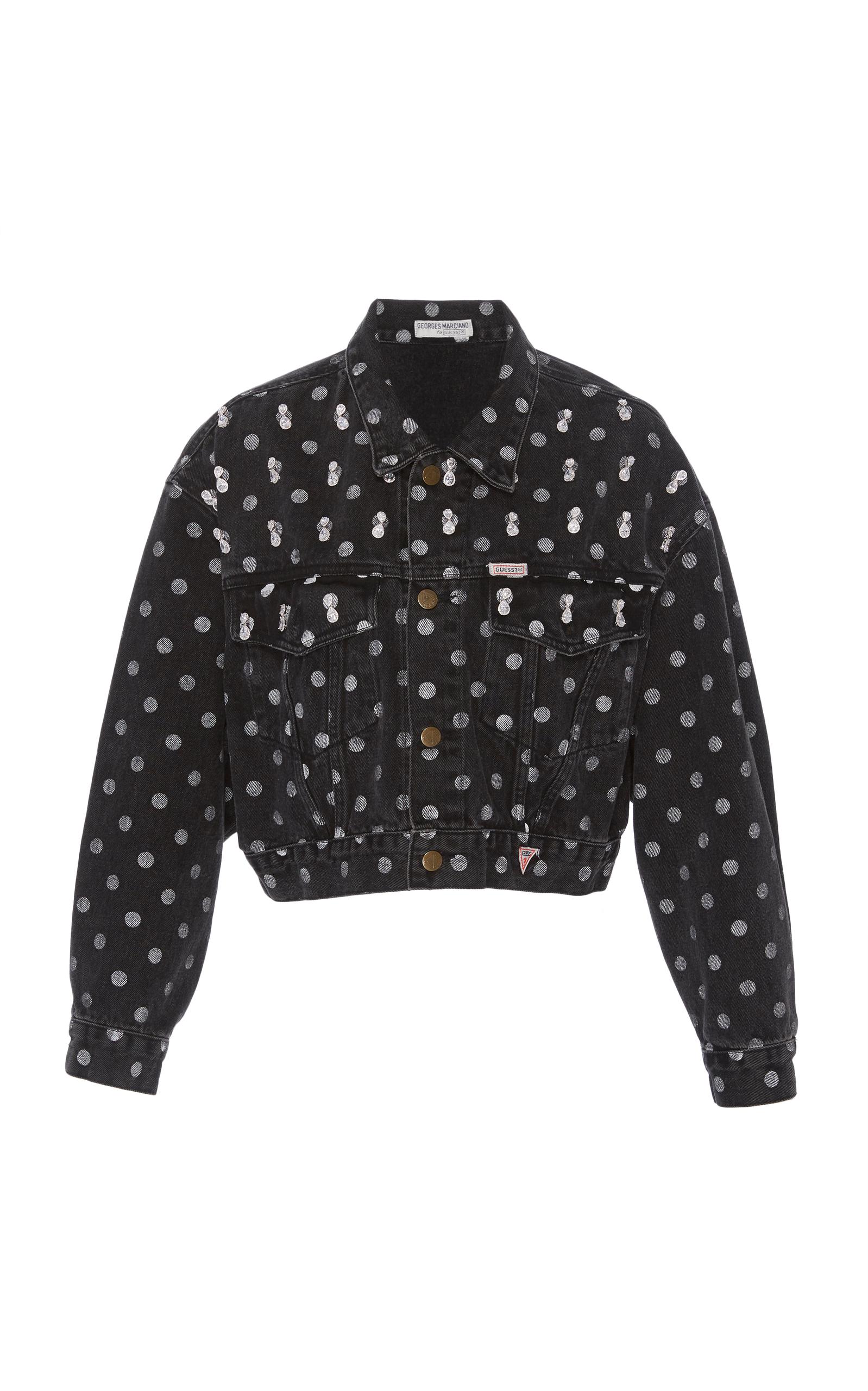 polka dot denim jacket