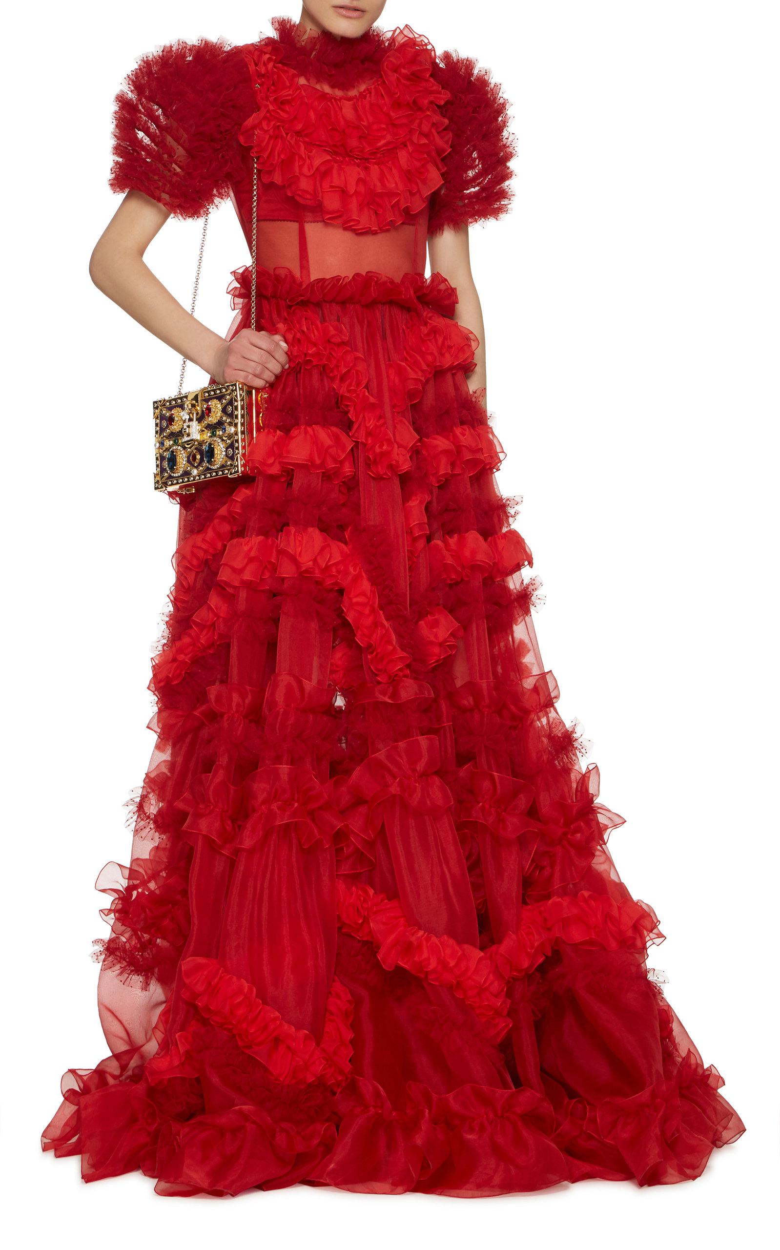 KIM DOLCE&GABBANA Long satin and PVC calf-length dress in Beige for |  Dolce&Gabbana® US