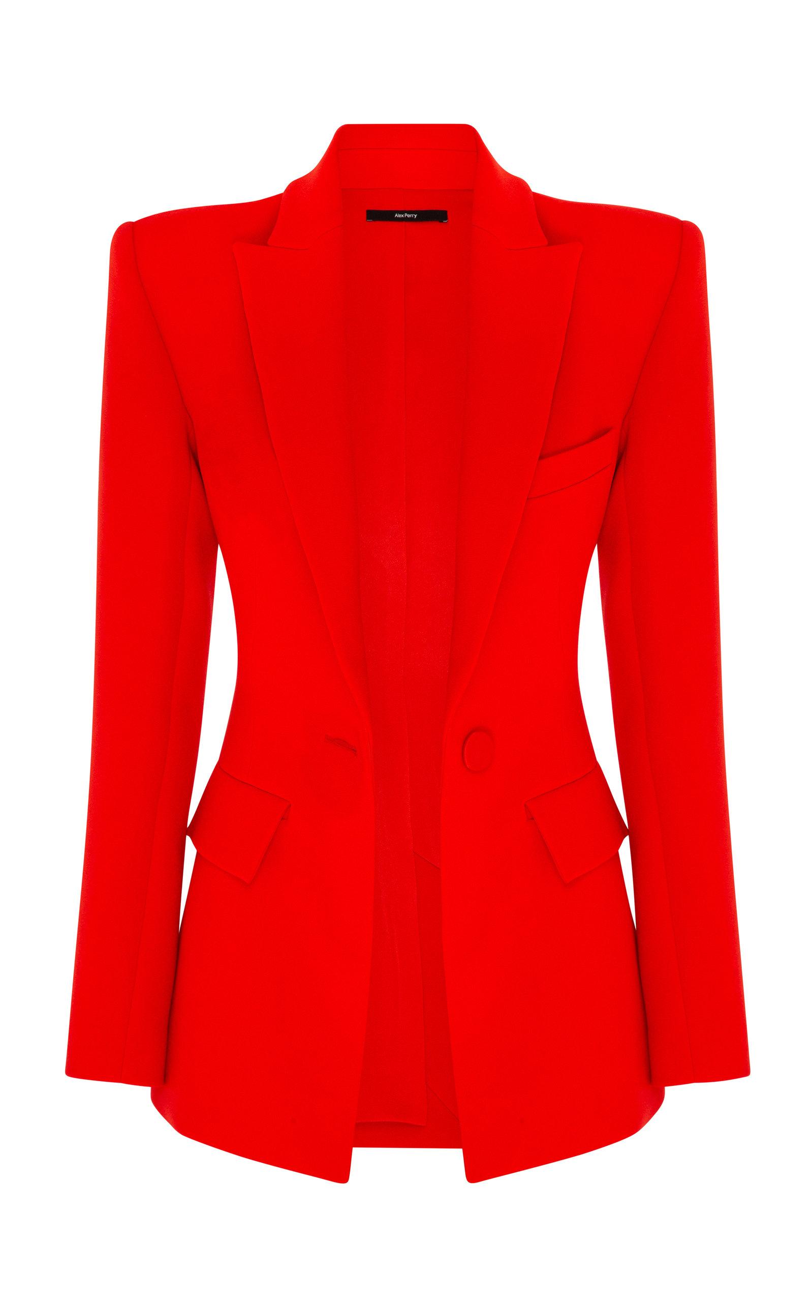 【ALEX PERRY】neon double-breasted stretch-crepe ブレザー ALEX PERRY Double-breasted neon satin-crepe blazer | THE OUTNET
