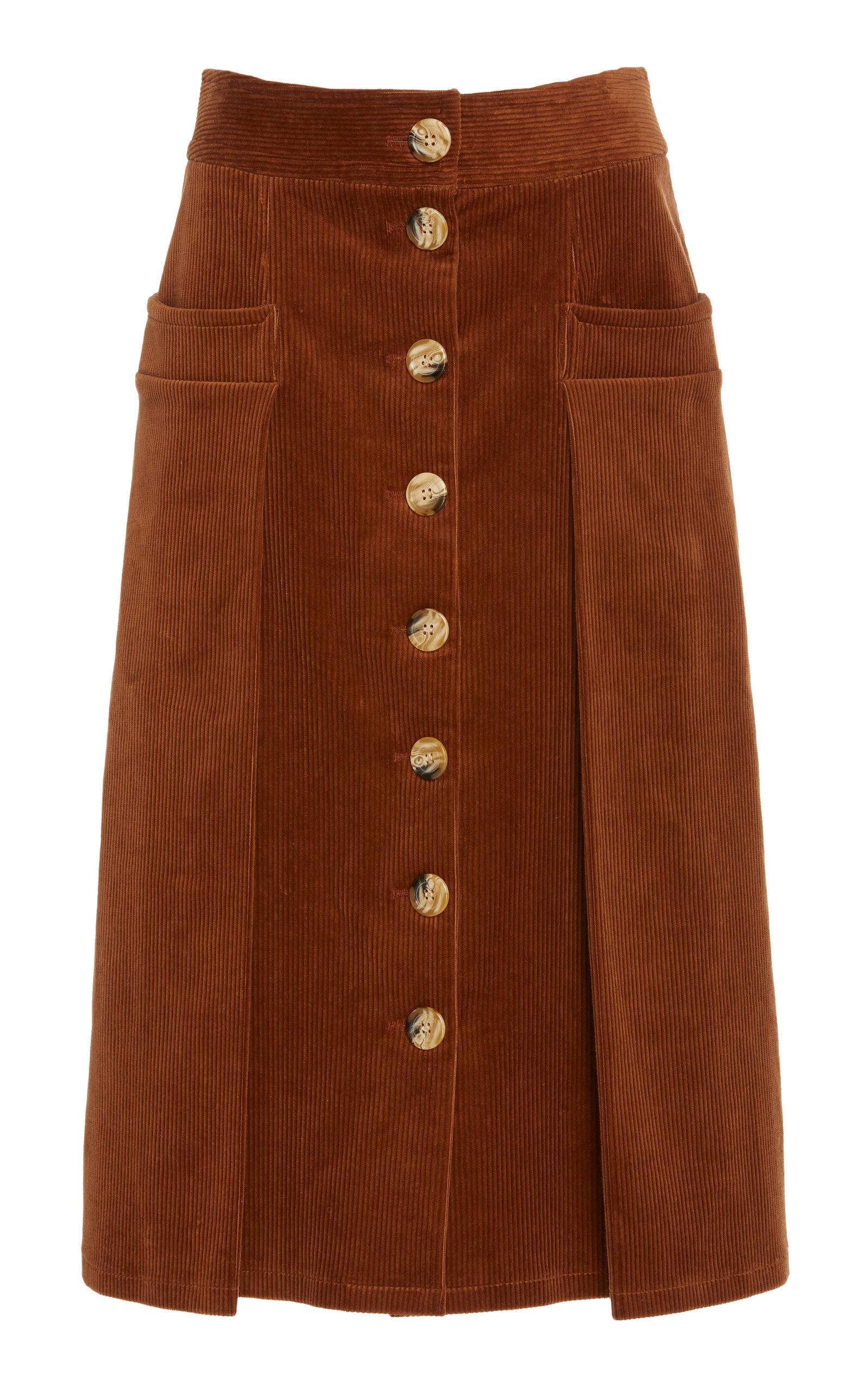 Dodo Bar Or Guiditta Cottoncorduroy Midi Skirt in Brown Lyst