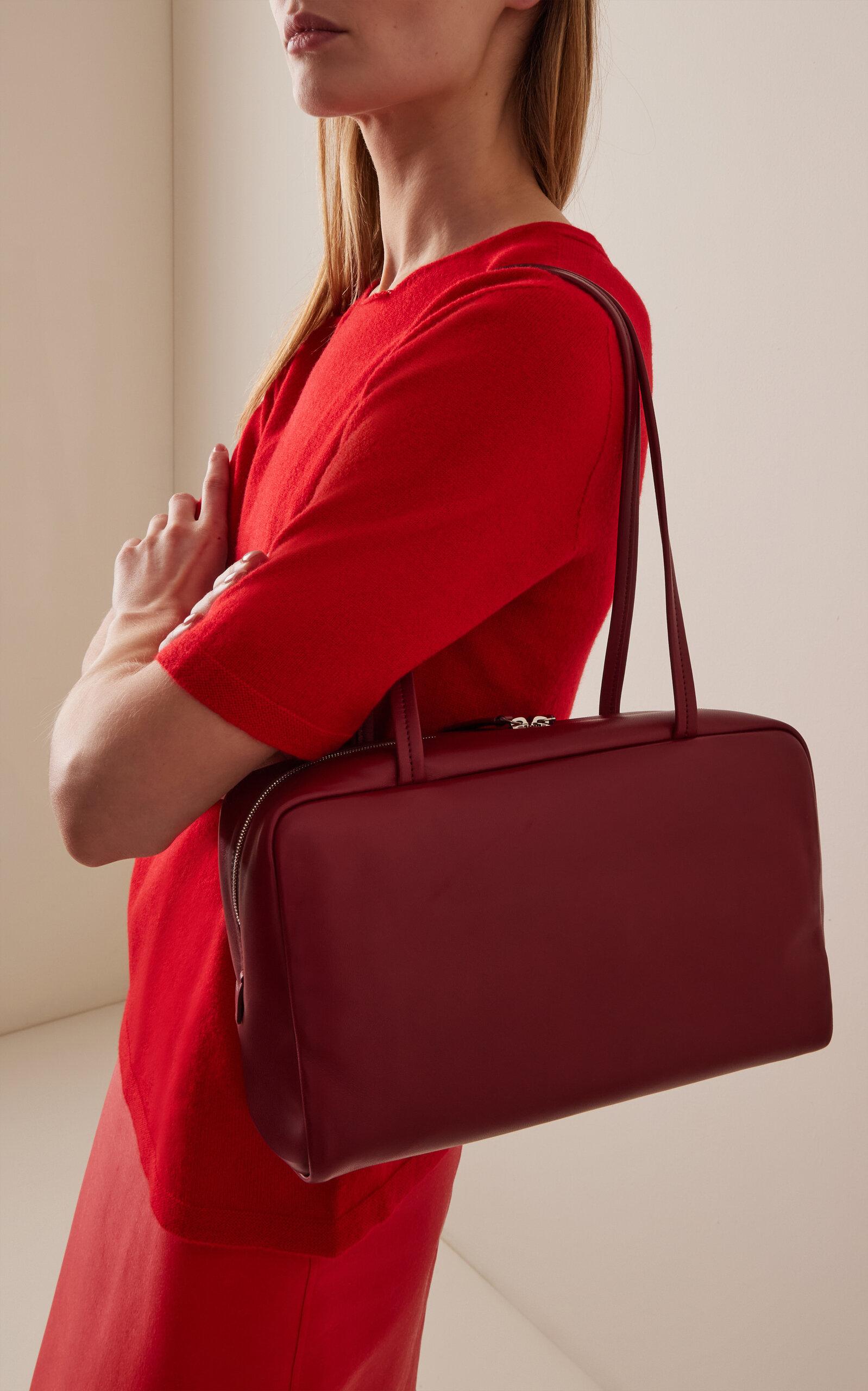 The Row Astra Leather Bowling Bag in Red | Lyst