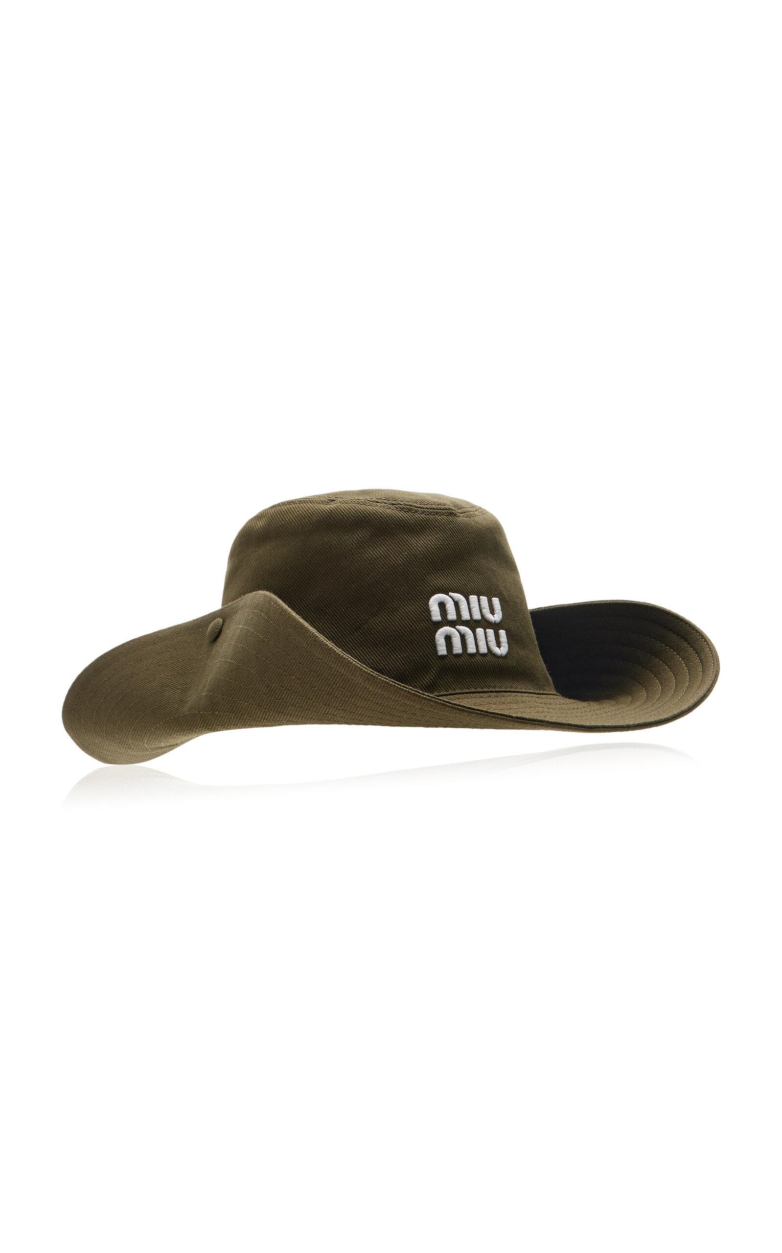 Miu Miu Cotton Drill Cowboy Hat in Green | Lyst