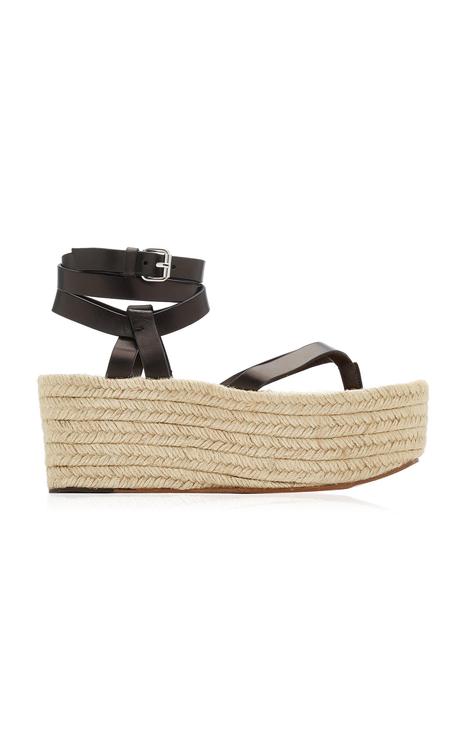 Isabel Mazia Leather Espadrille Sandals Black | Lyst