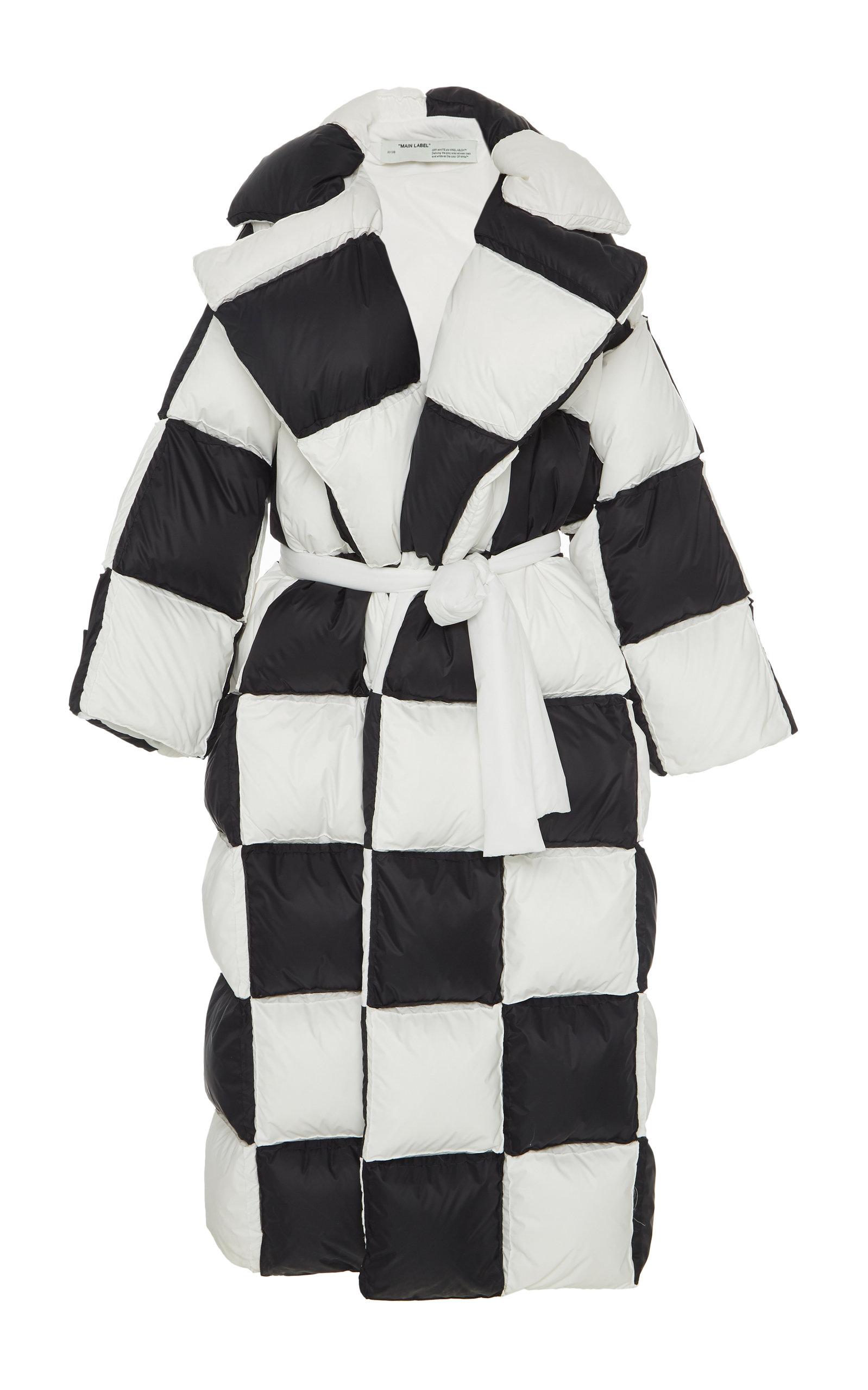 Off-White c/o Virgil Abloh Synthetic Checkered Puffer Coat in Black/White ( Black) - Lyst