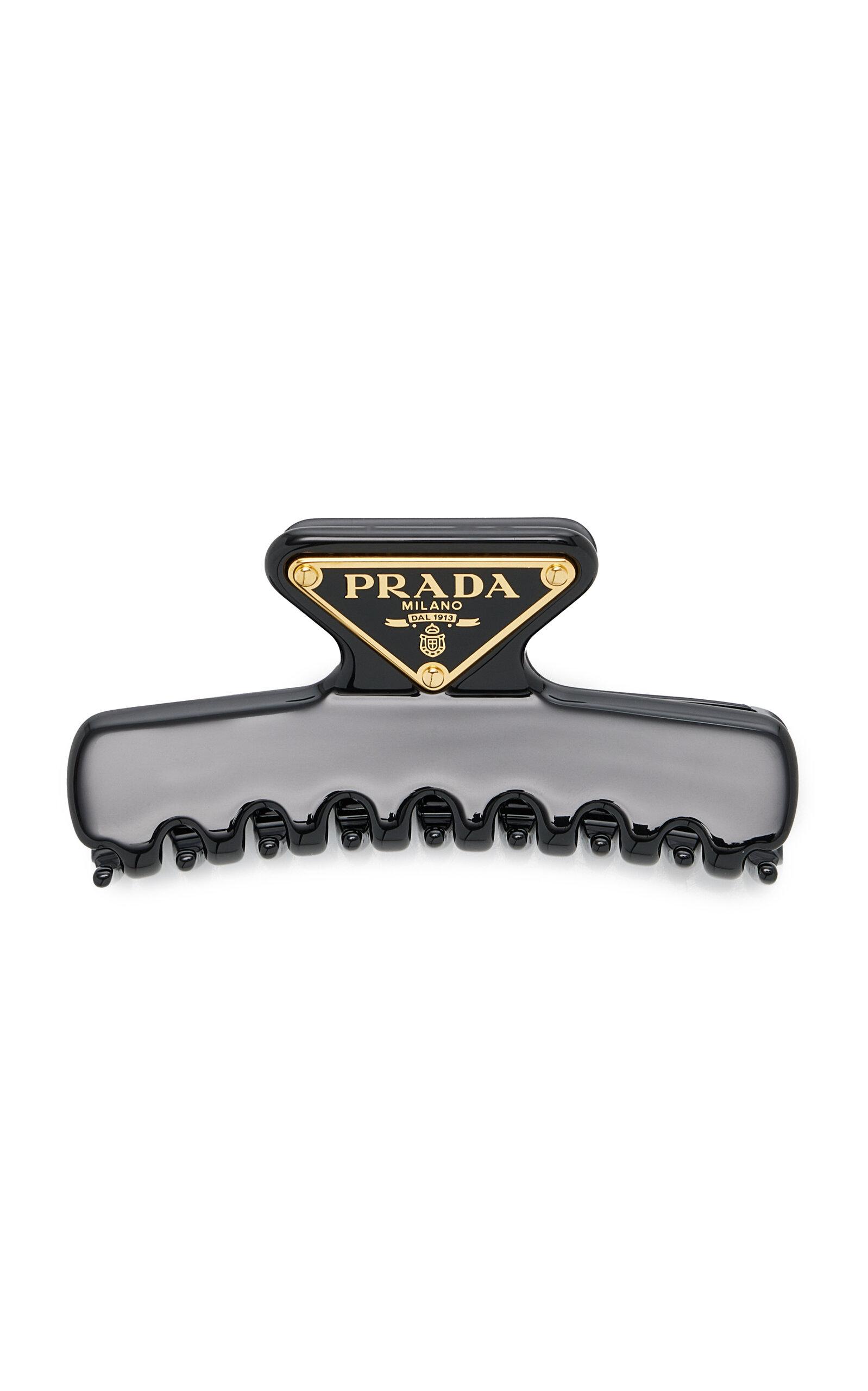 Prada Metal Hair Clip in Black | Lyst Prada Metal Hair Clip in Black | Lyst