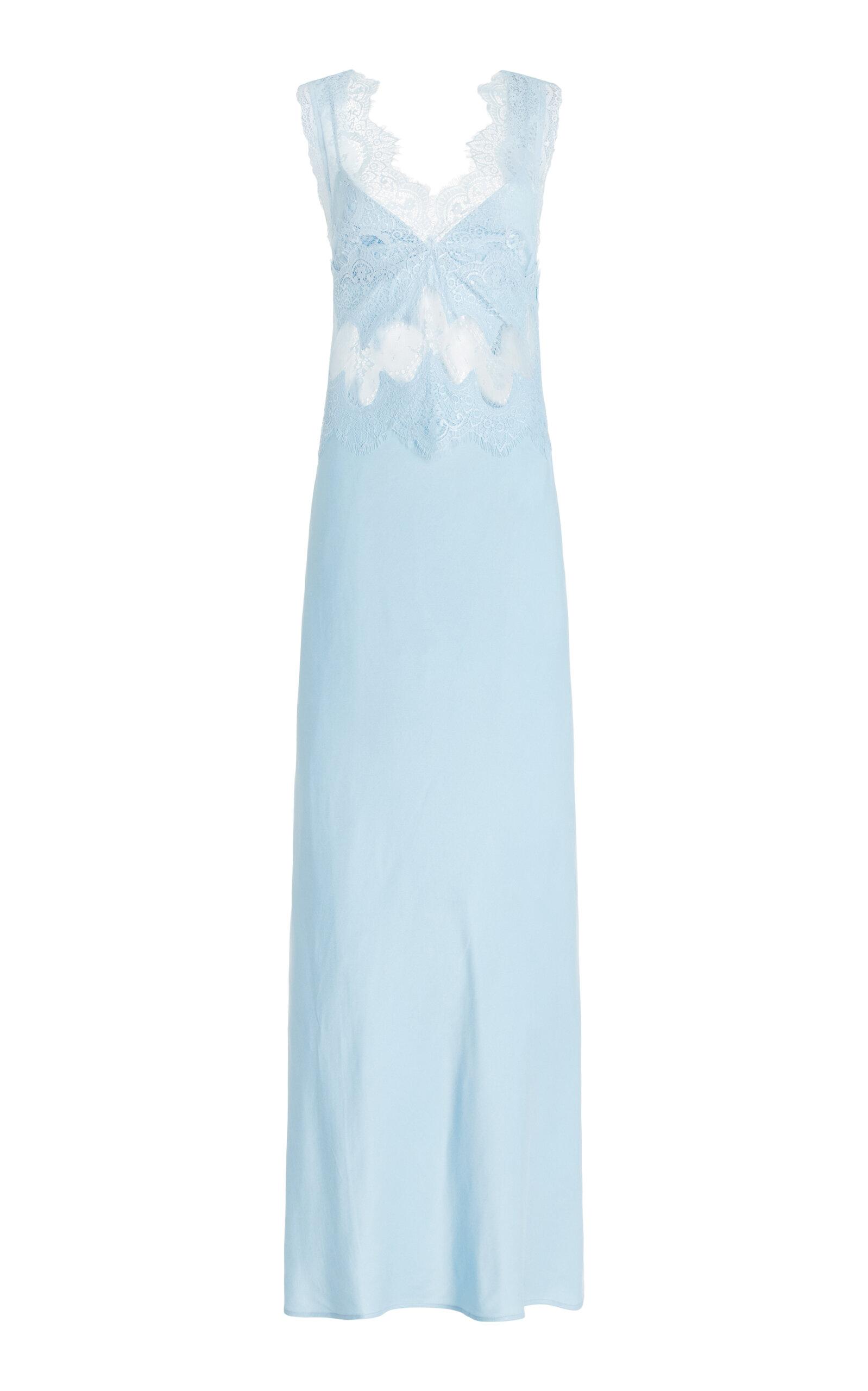 alc satin lace dress A.L.C. Women's Alessia Textured Satin and Lace Maxi Dress in Creme, Size 6 main image 0