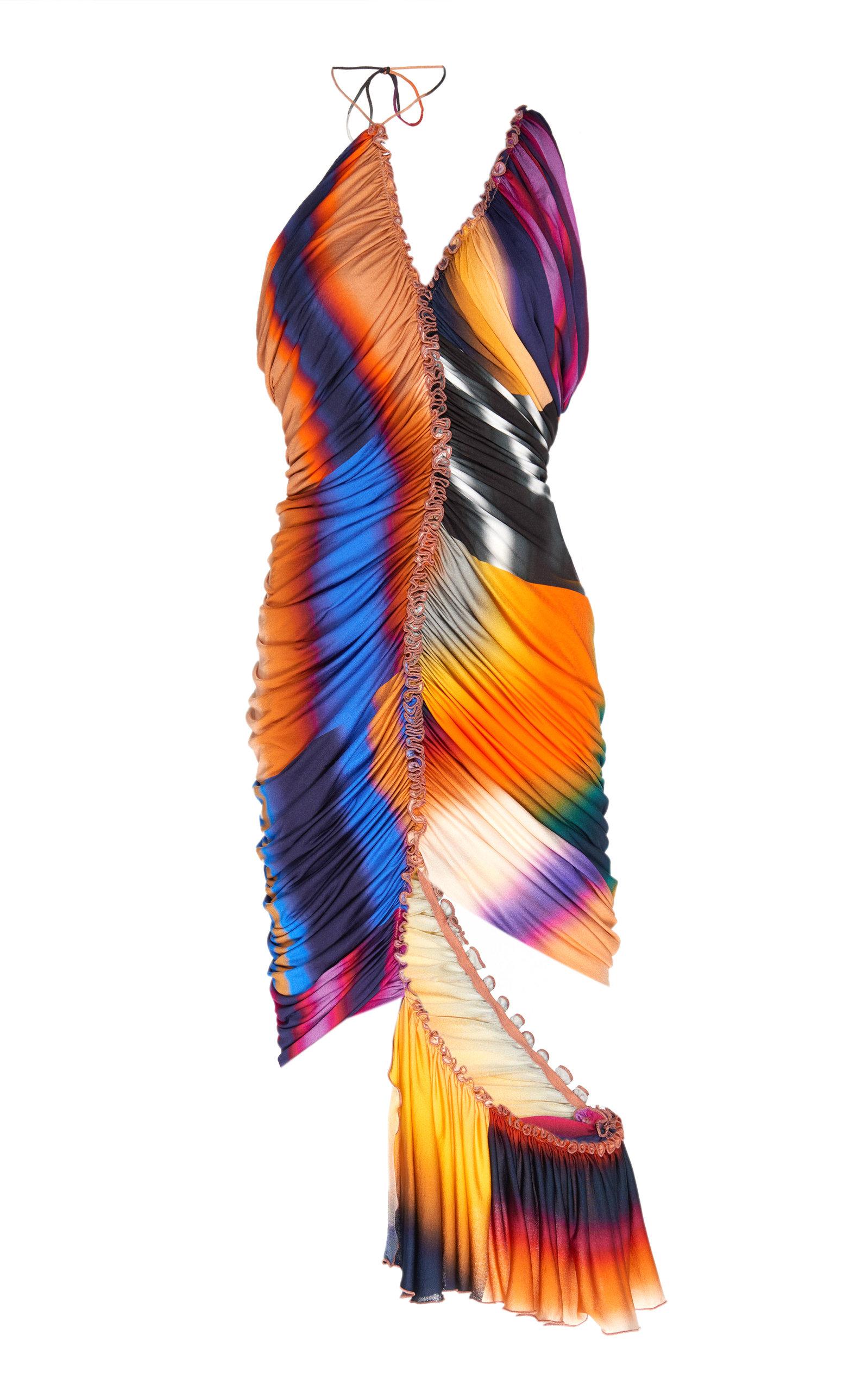 Mugler Rainbow Degrade Jersey Halter Dress | Lyst