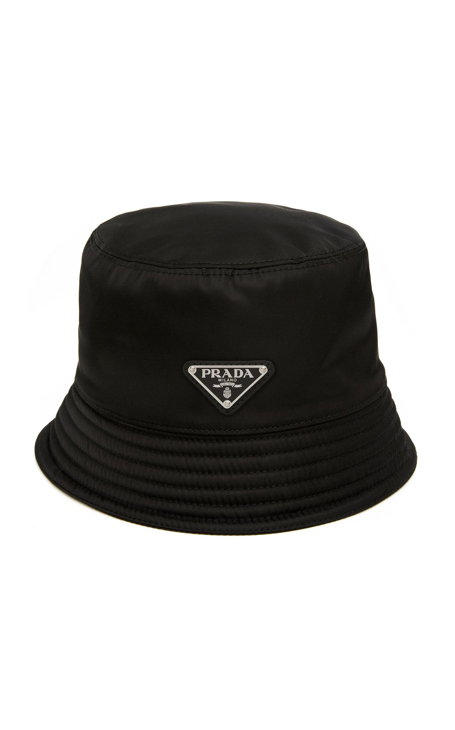 Prada Synthetic Logo-appliquéd Nylon Bucket Hat in Black for Men 