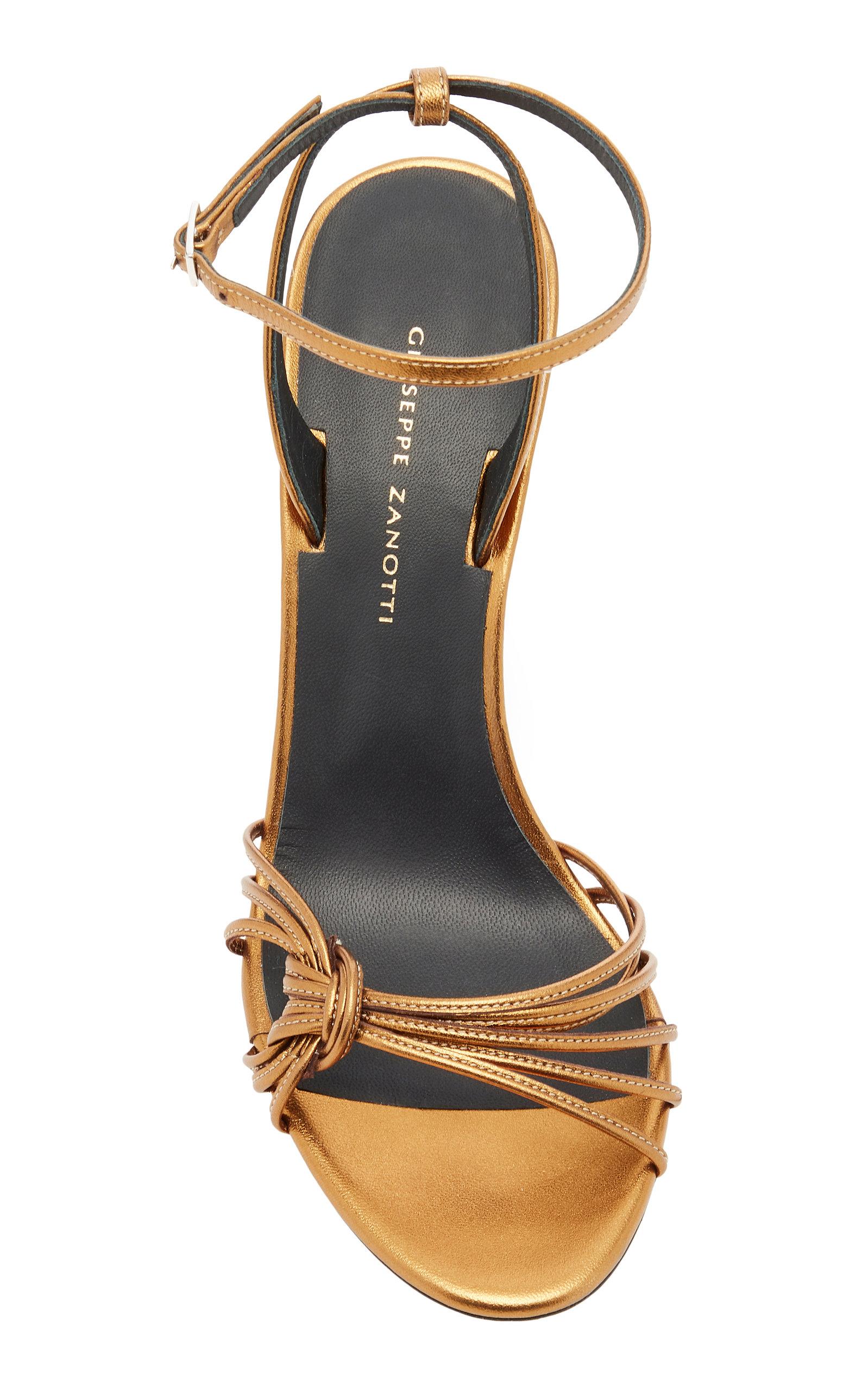 Giuseppe Zanotti Ylenia Ankle-wrap Leather Sandals in Metallic | Lyst