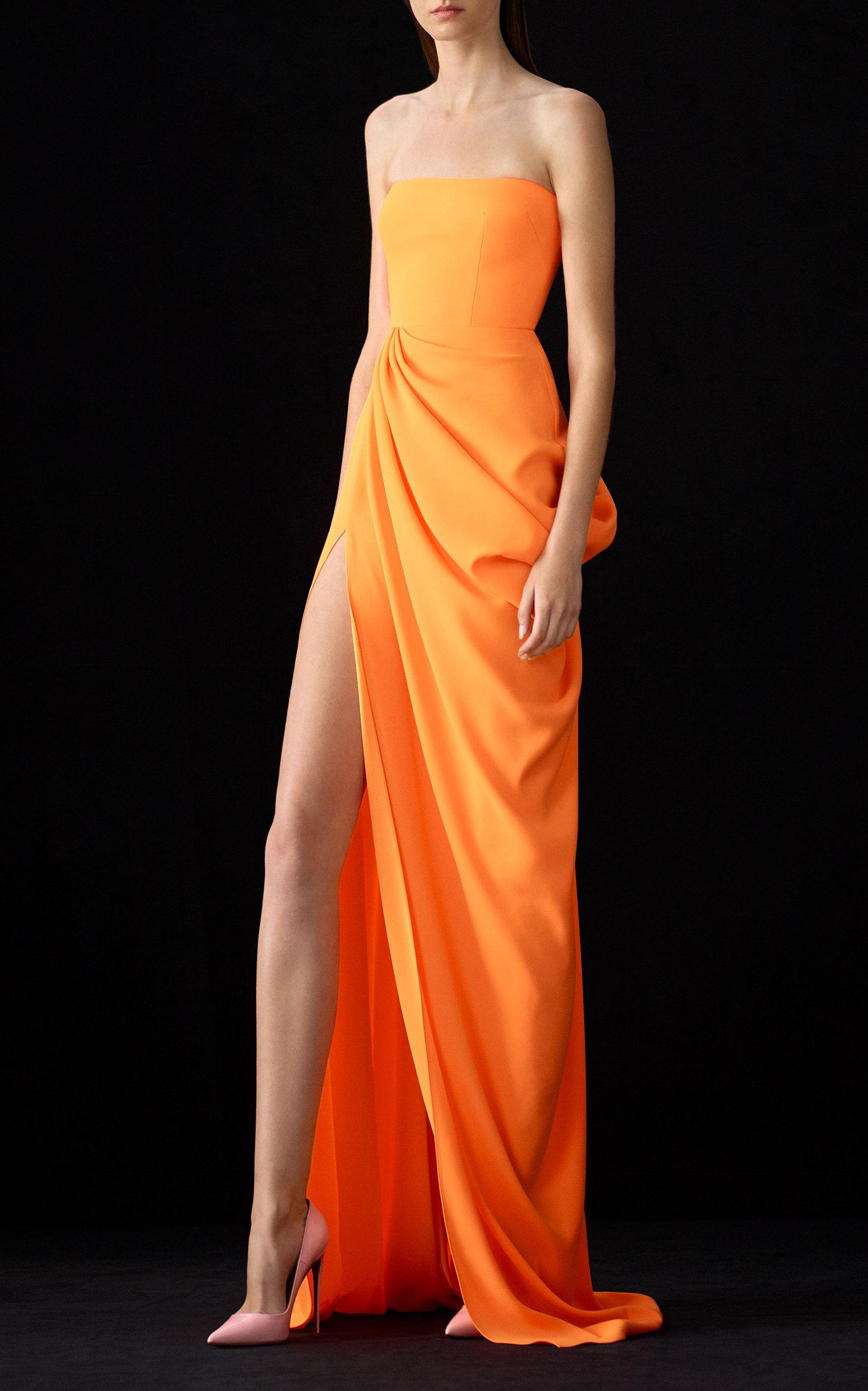 Alex Perry Reed Draped Crepe Gown in ...