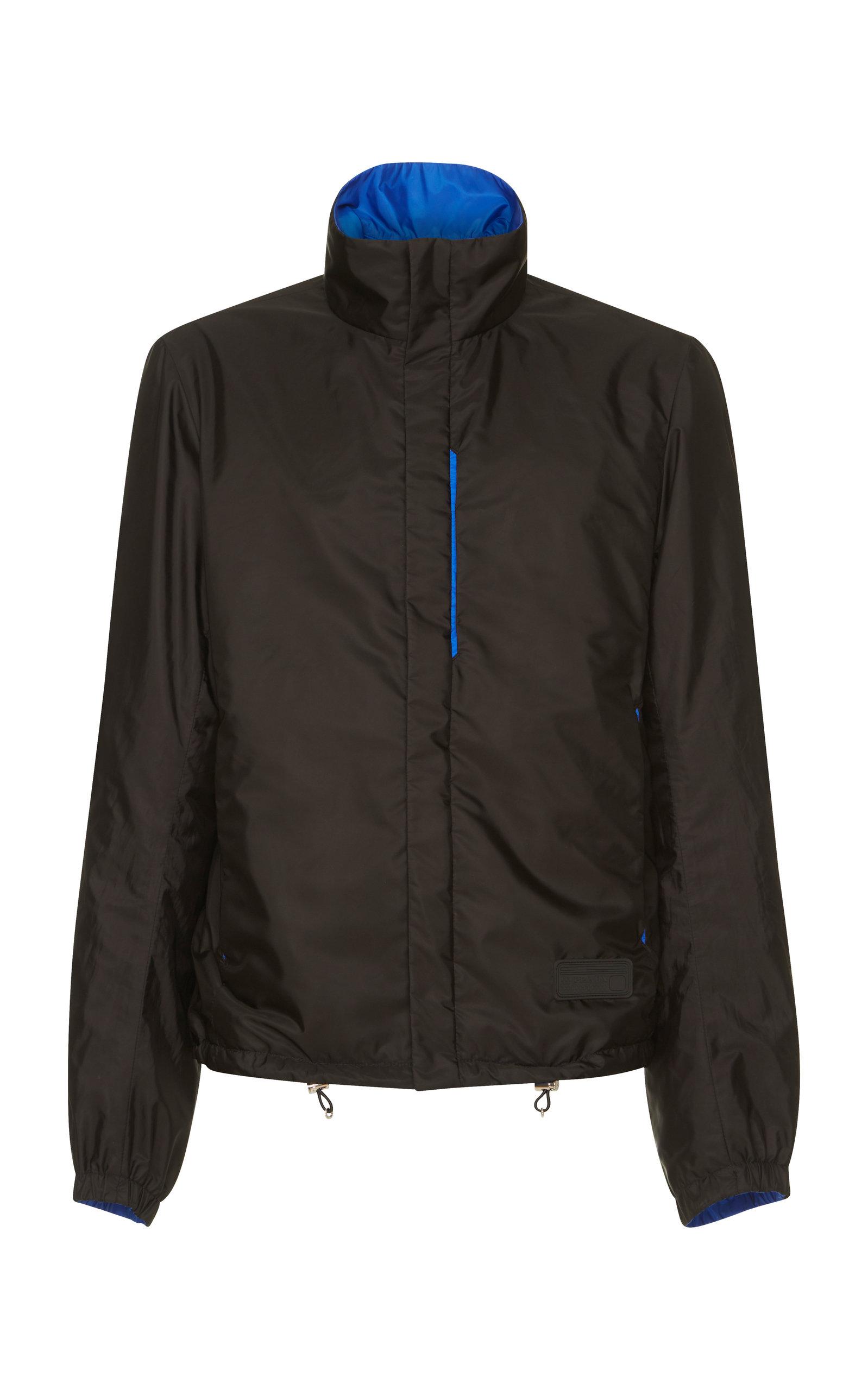 Prada Synthetic Black And Blue Reversible Nylon Zip Jacket for Men Lyst