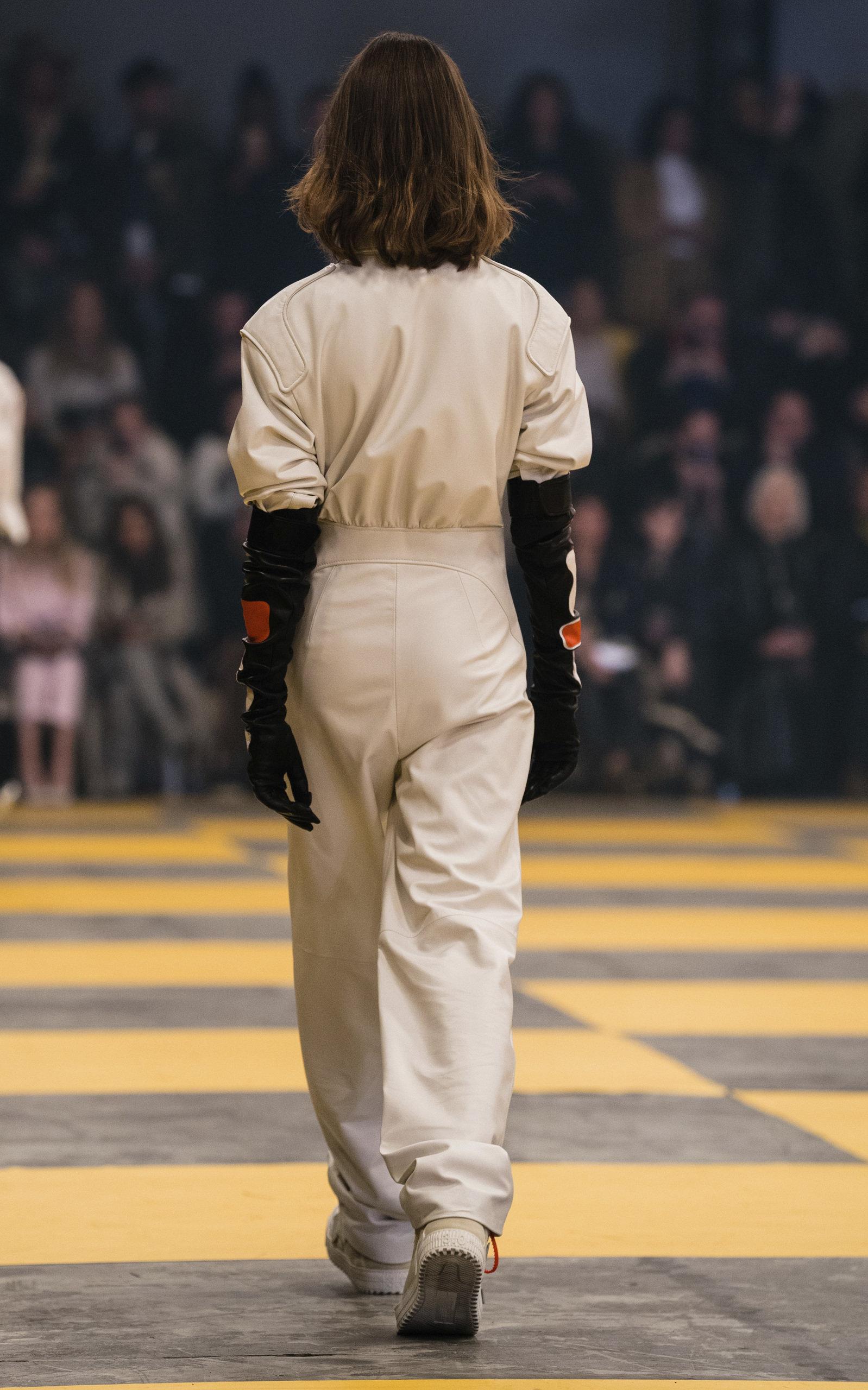 Off-White c/o Virgil Abloh Leather Racing Jumpsuit in White - Lyst