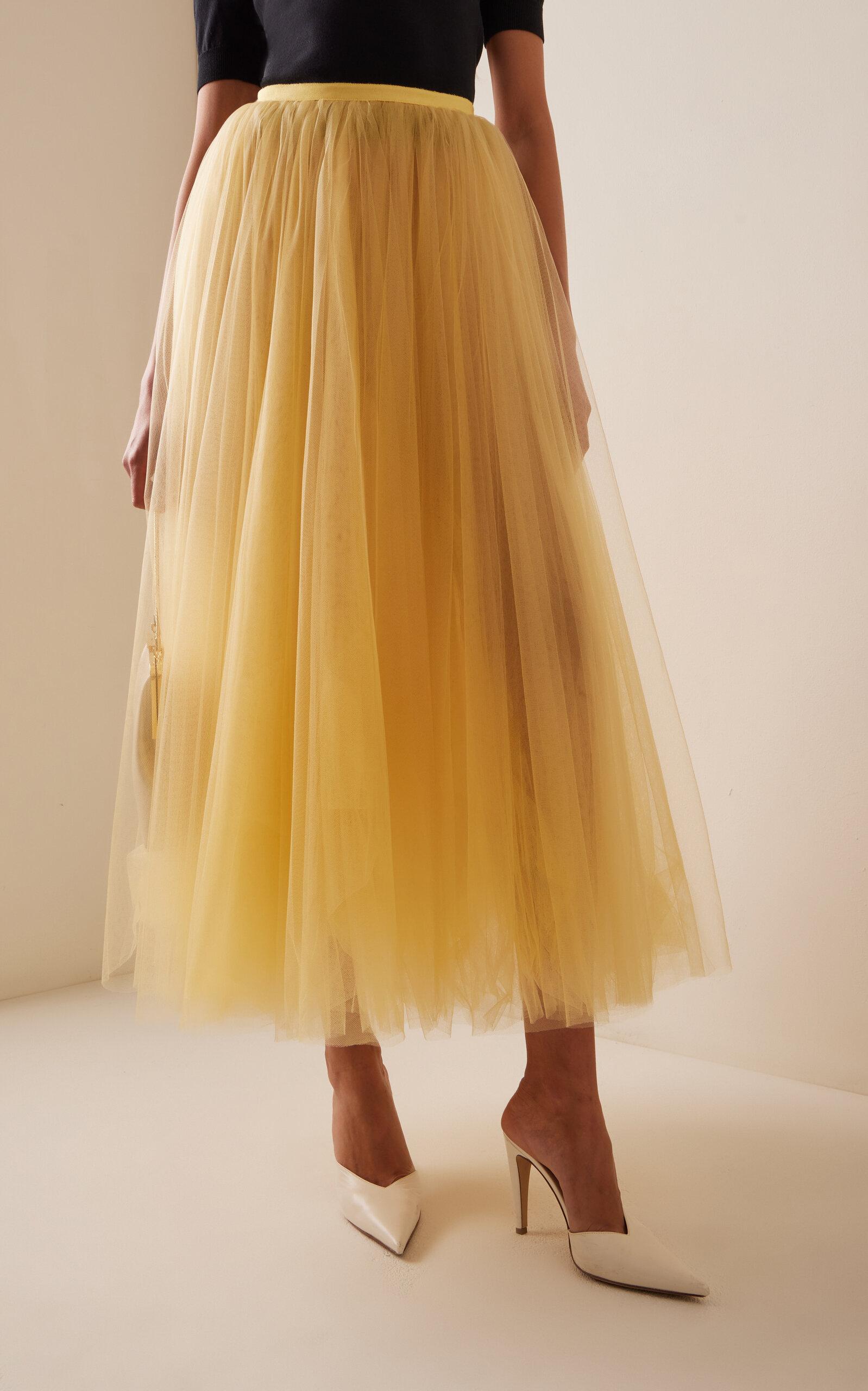 Carolina Herrera tulle maxi skirt - Yellow