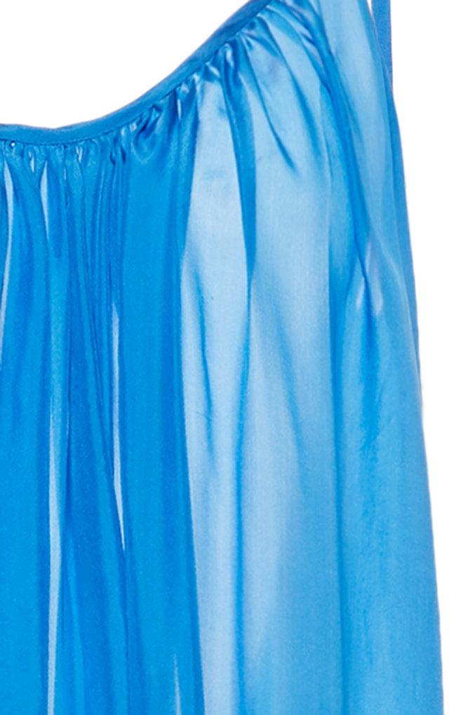 Silk Habotai Dewar Dress in Blue