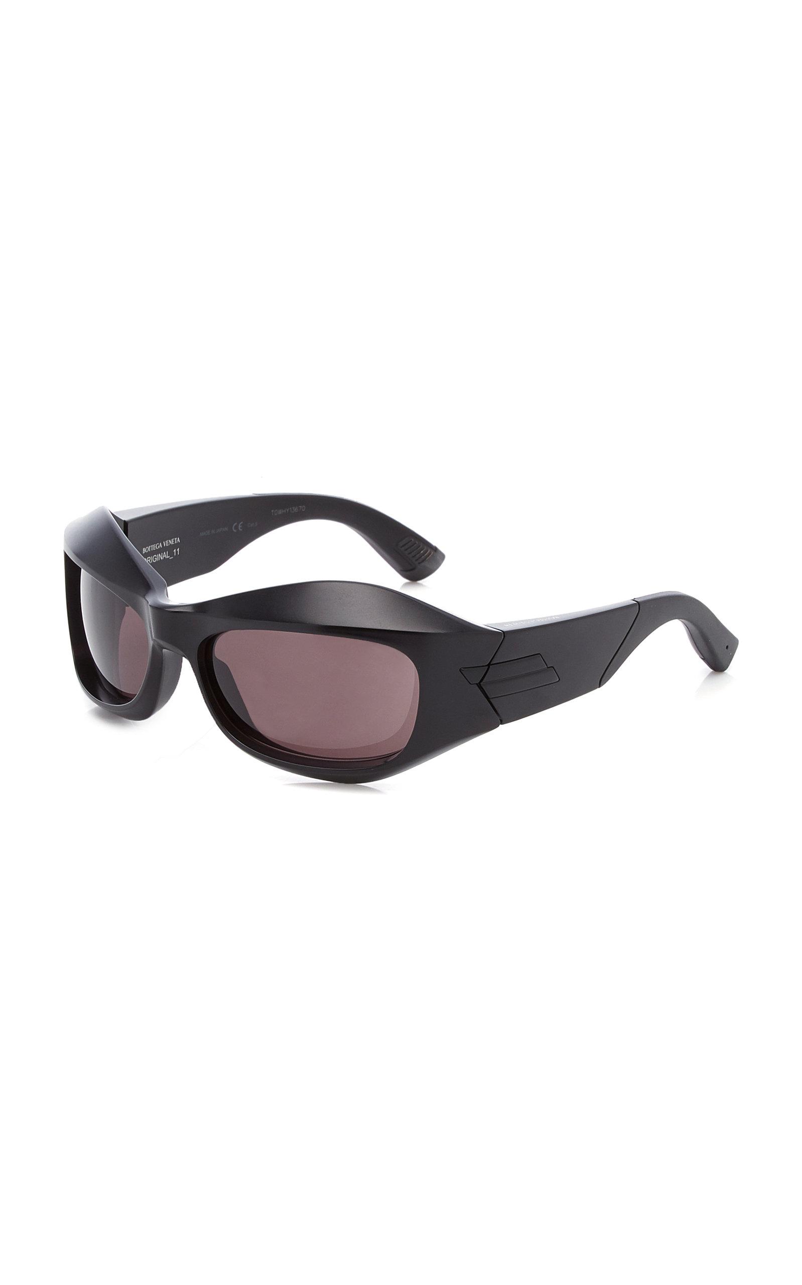 Bottega Veneta Exclusive Fashion Show Acetate Wrap-around Sunglasses in  Black