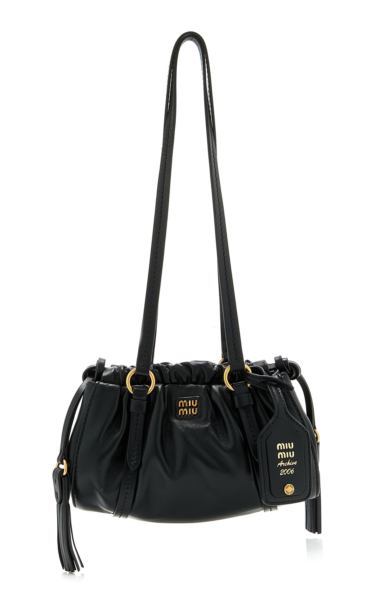 Miu Miu 2006 Mini Joie Leather Shoulder Bag in Black | Lyst