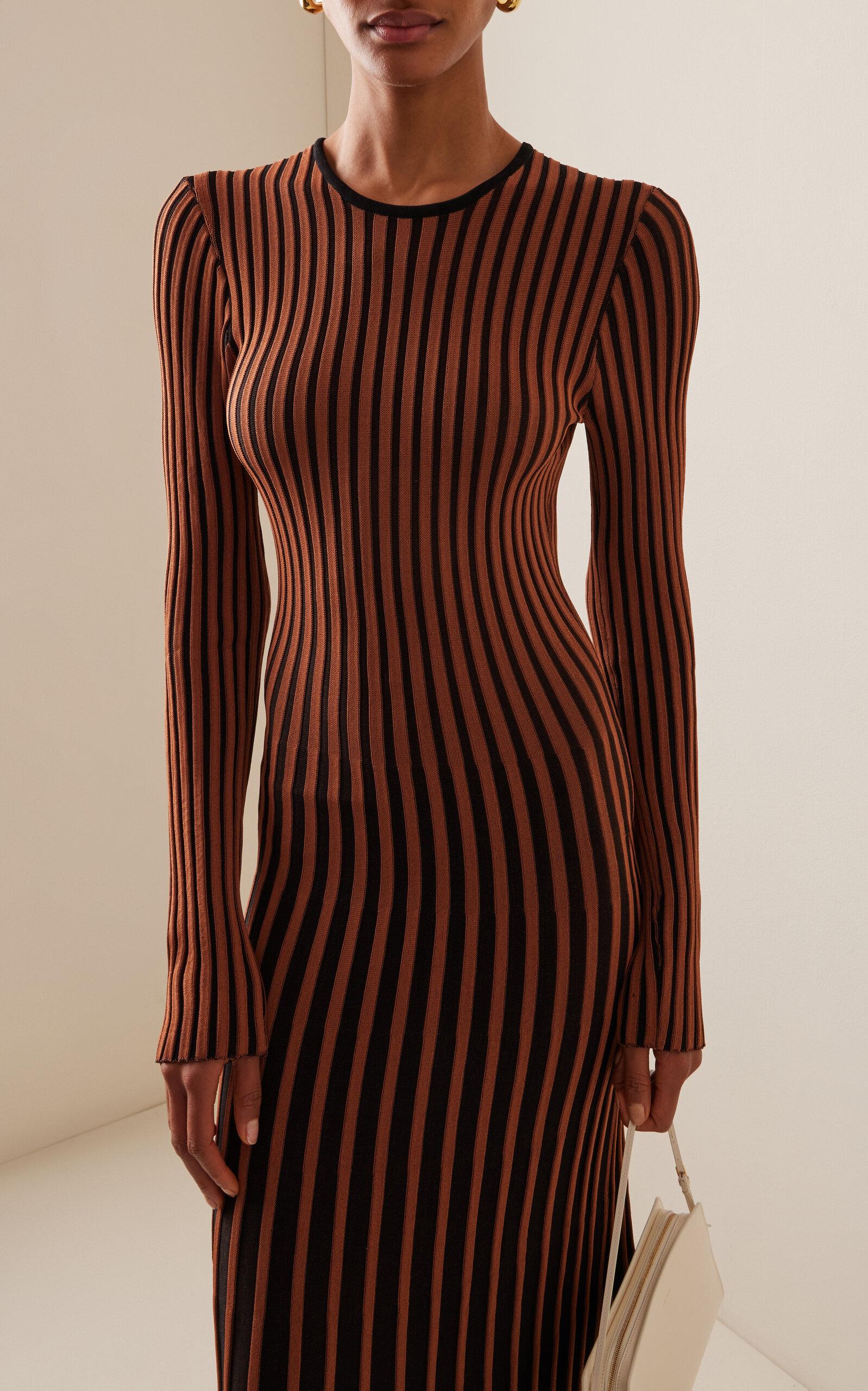 STAUD Selma Pleated Knit Maxi Dress in Brown | Lyst Canada STAUD Selma Pleated Knit Maxi Dress in Brown | Lyst Canada
