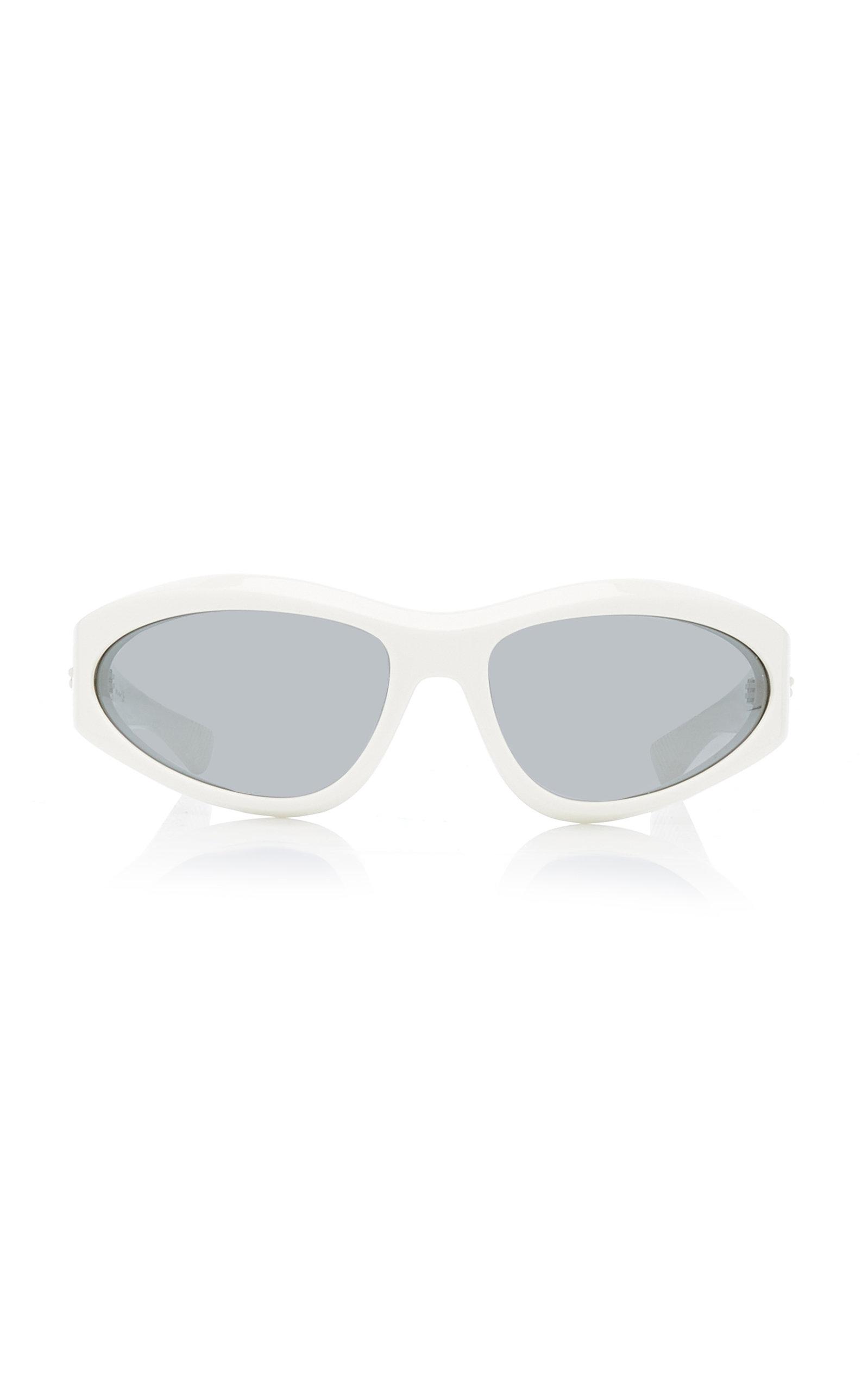 white wrap around sunglasses