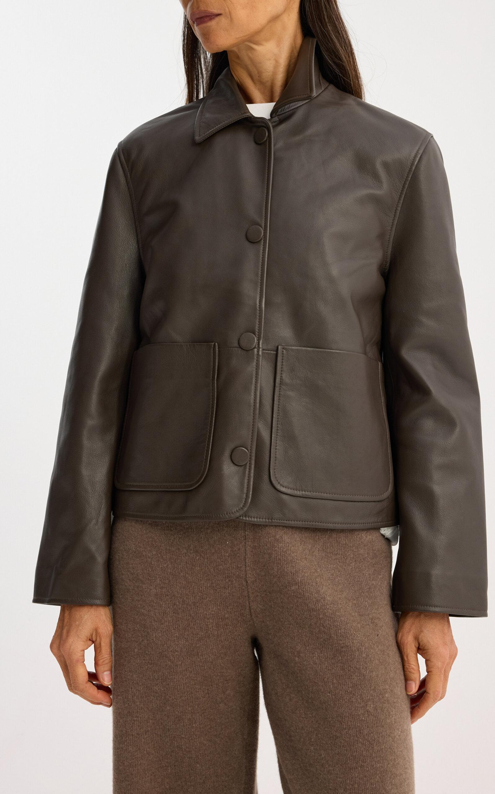 レザージャケット・コート ROHE FW25 SCULPTURAL LEATHER JACKET (416 11 145 001 308) Rohe Leather Jacket in Black | Lyst