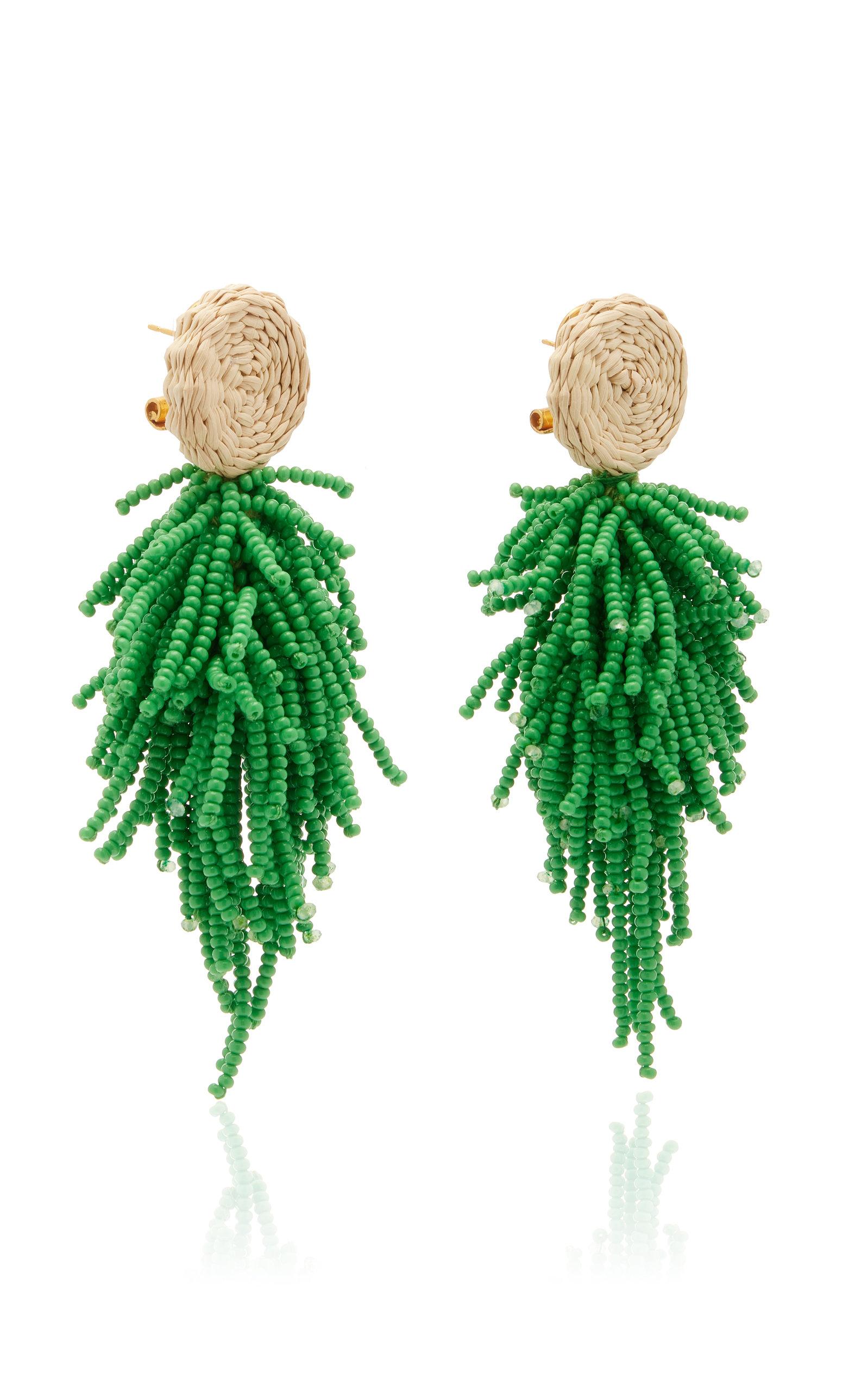 Johanna Ortiz Glass Beaded Luxurious Experience Earrings in Green | Lyst