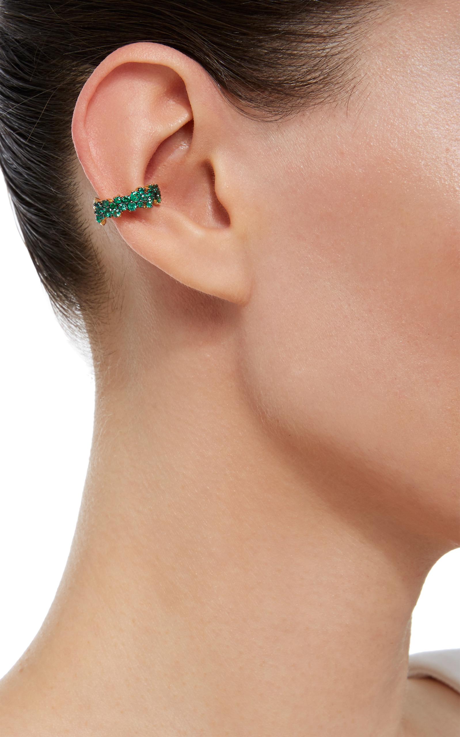 Ana Khouri Mirian Single Emerald Ear Cuff in Green | Lyst