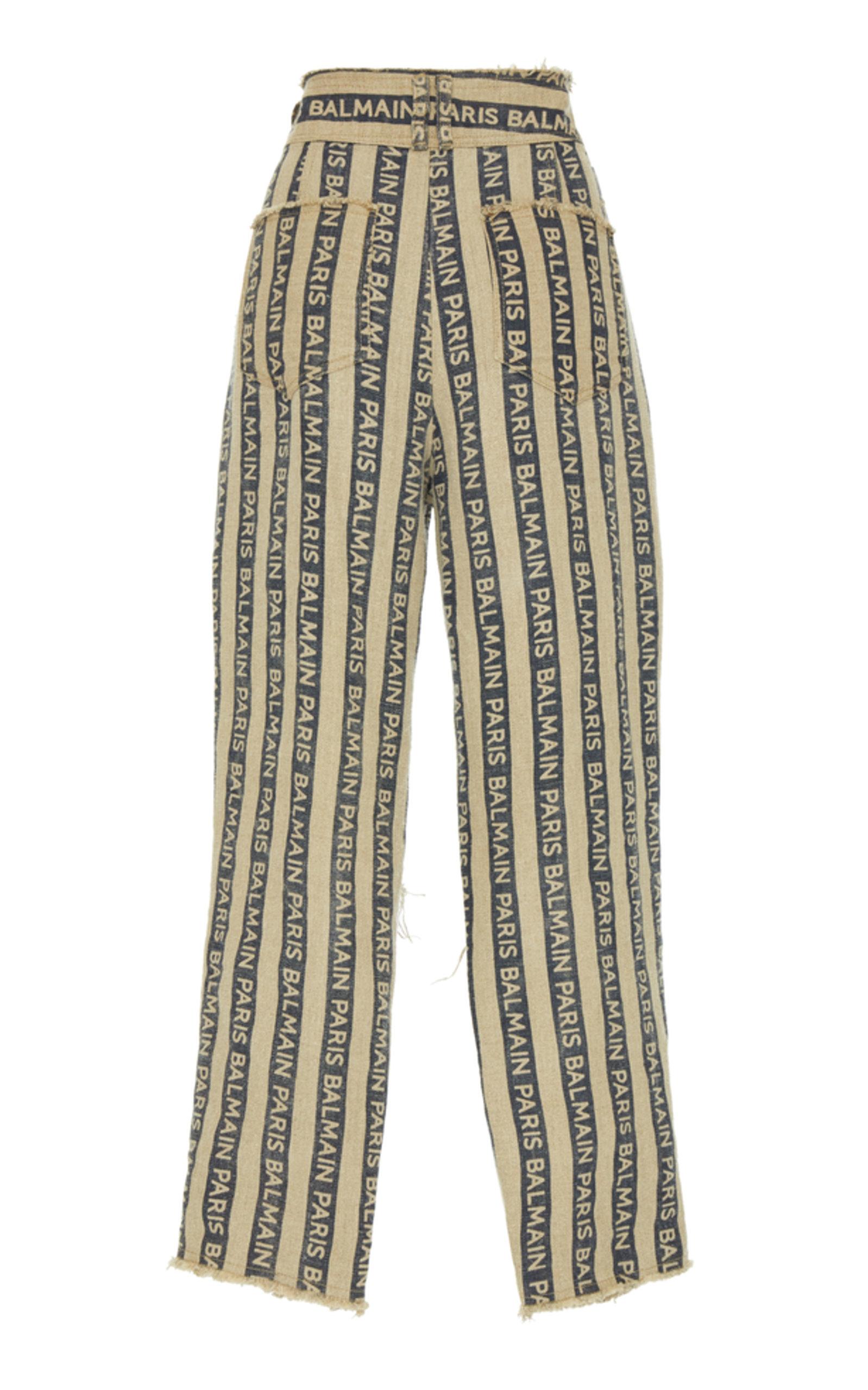 Balmain Linen Paris Stripe Pant | Lyst