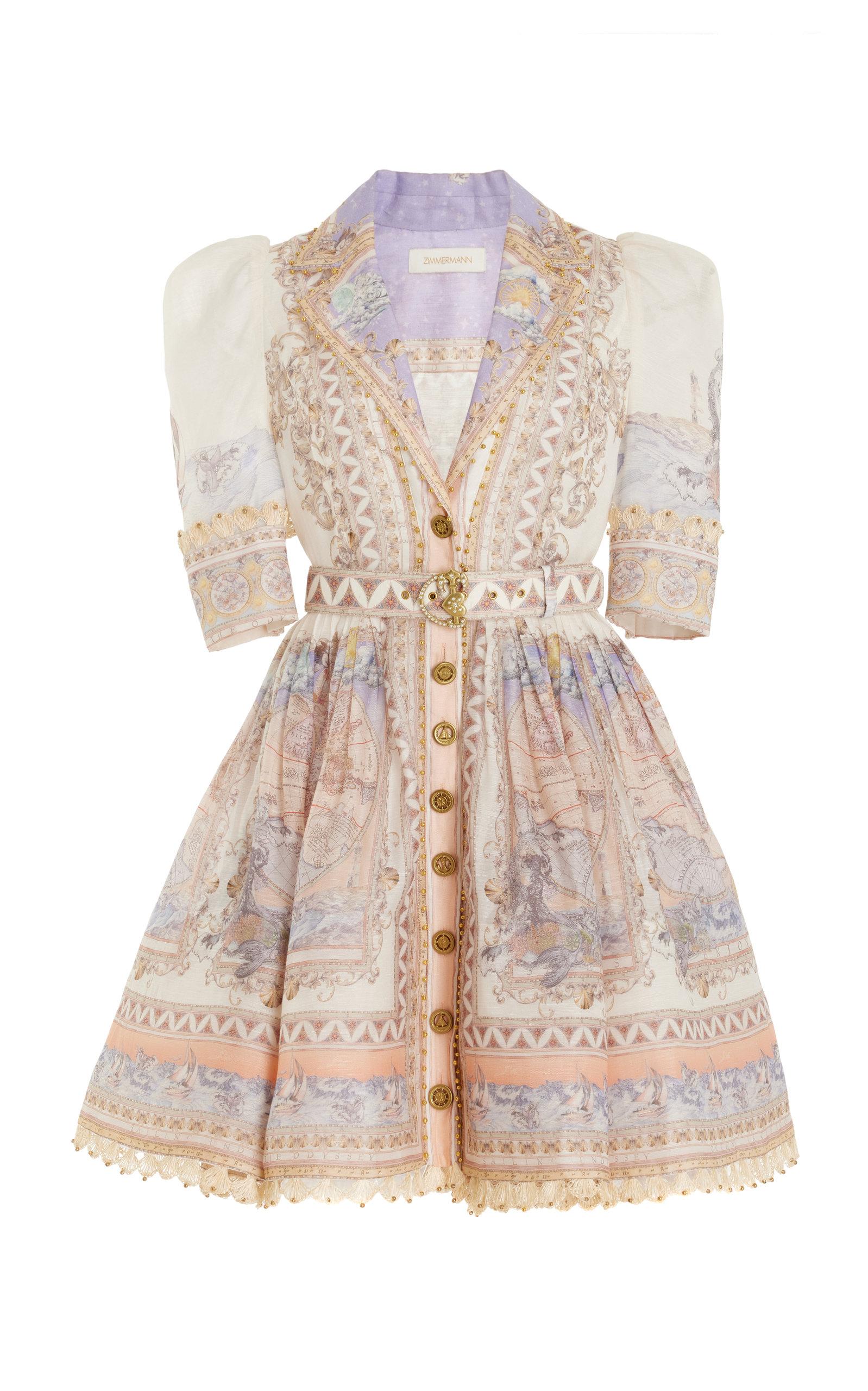 Zimmermann High Tide Linen-silk Belted Mini Dress | Lyst
