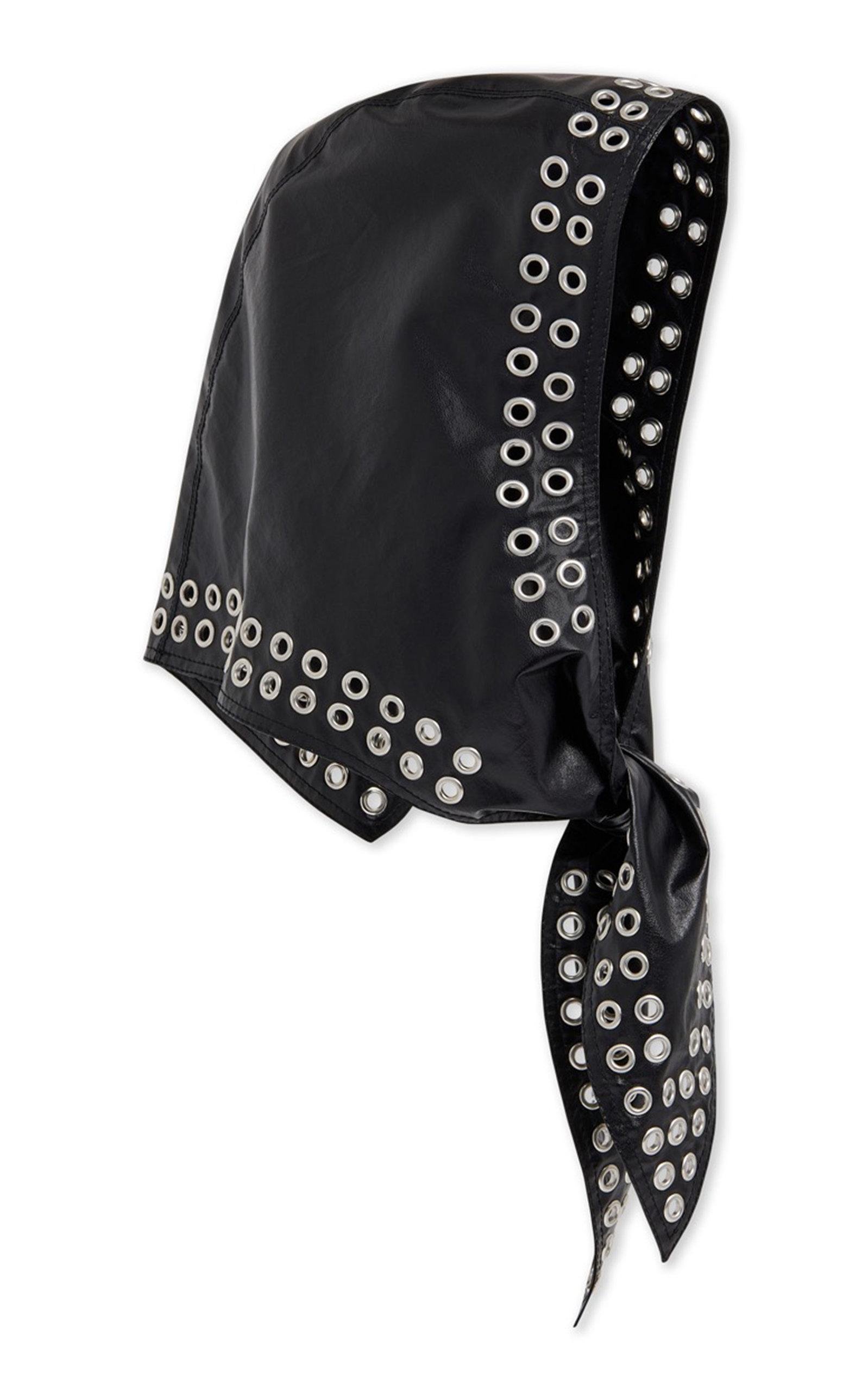 Paco Rabanne Studded Waxed-cotton Headscarf in Black | Lyst