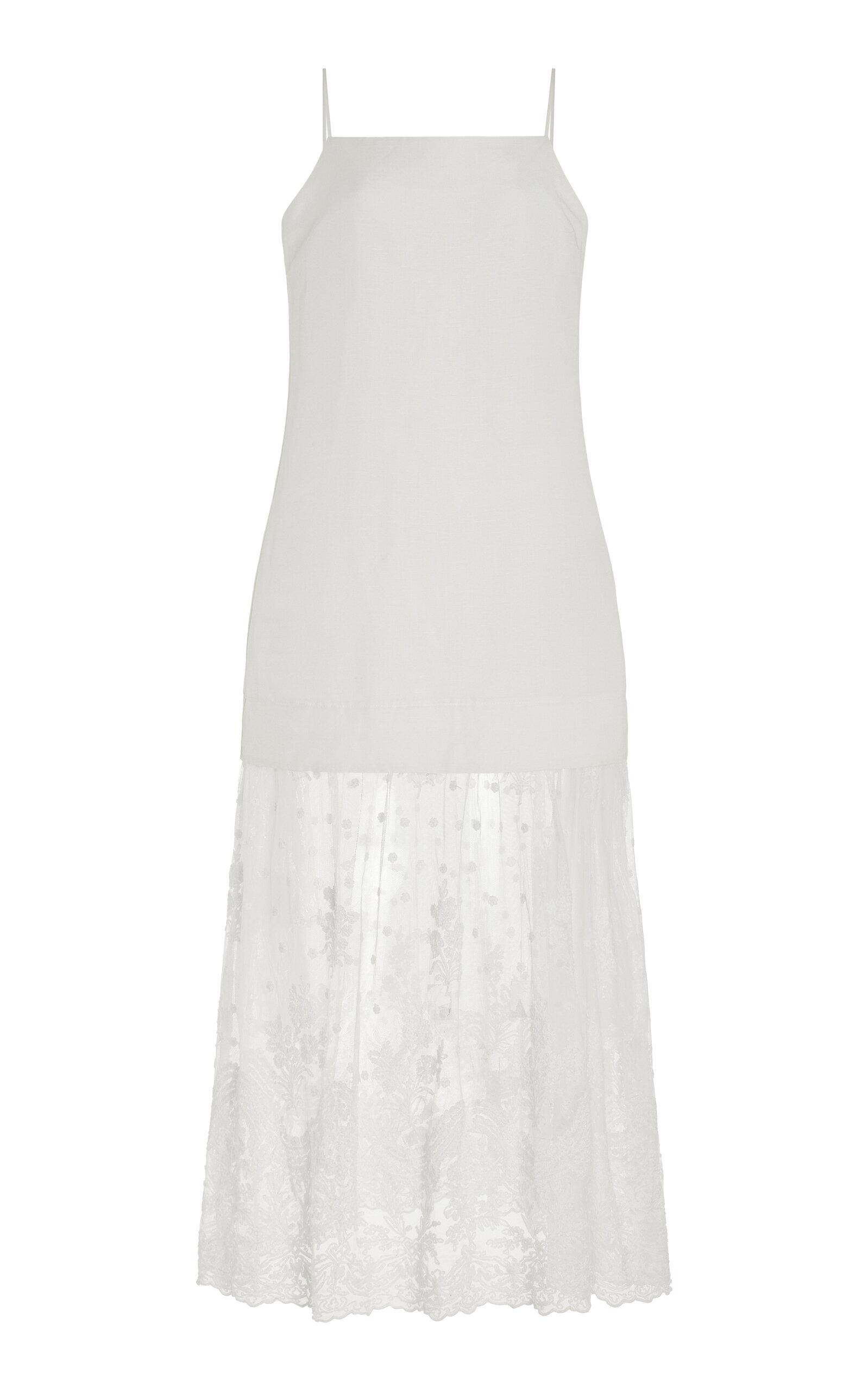knee length dresses for ladies Lara Dress in Patriot Blue | OMNES main image 1
