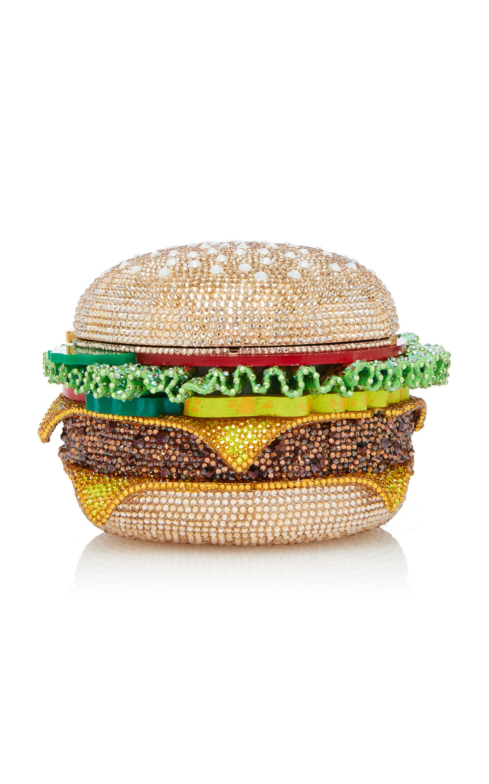 Judith Leiber Crystal embellished Hamburger Clutch Lyst