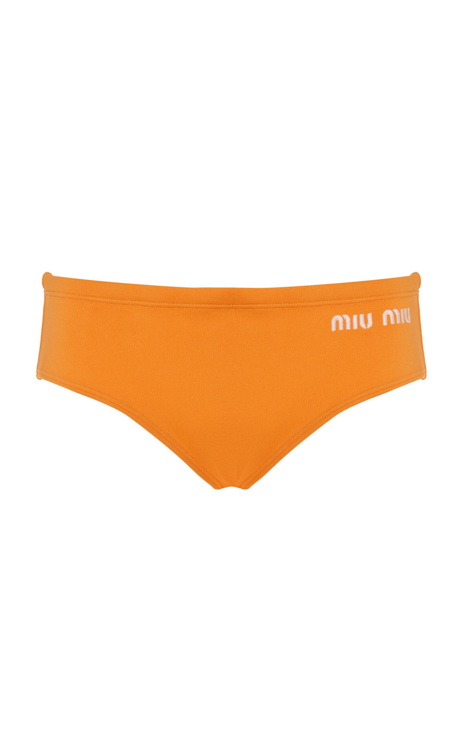 Miu Miu logo-patch Satin Briefs - Farfetch