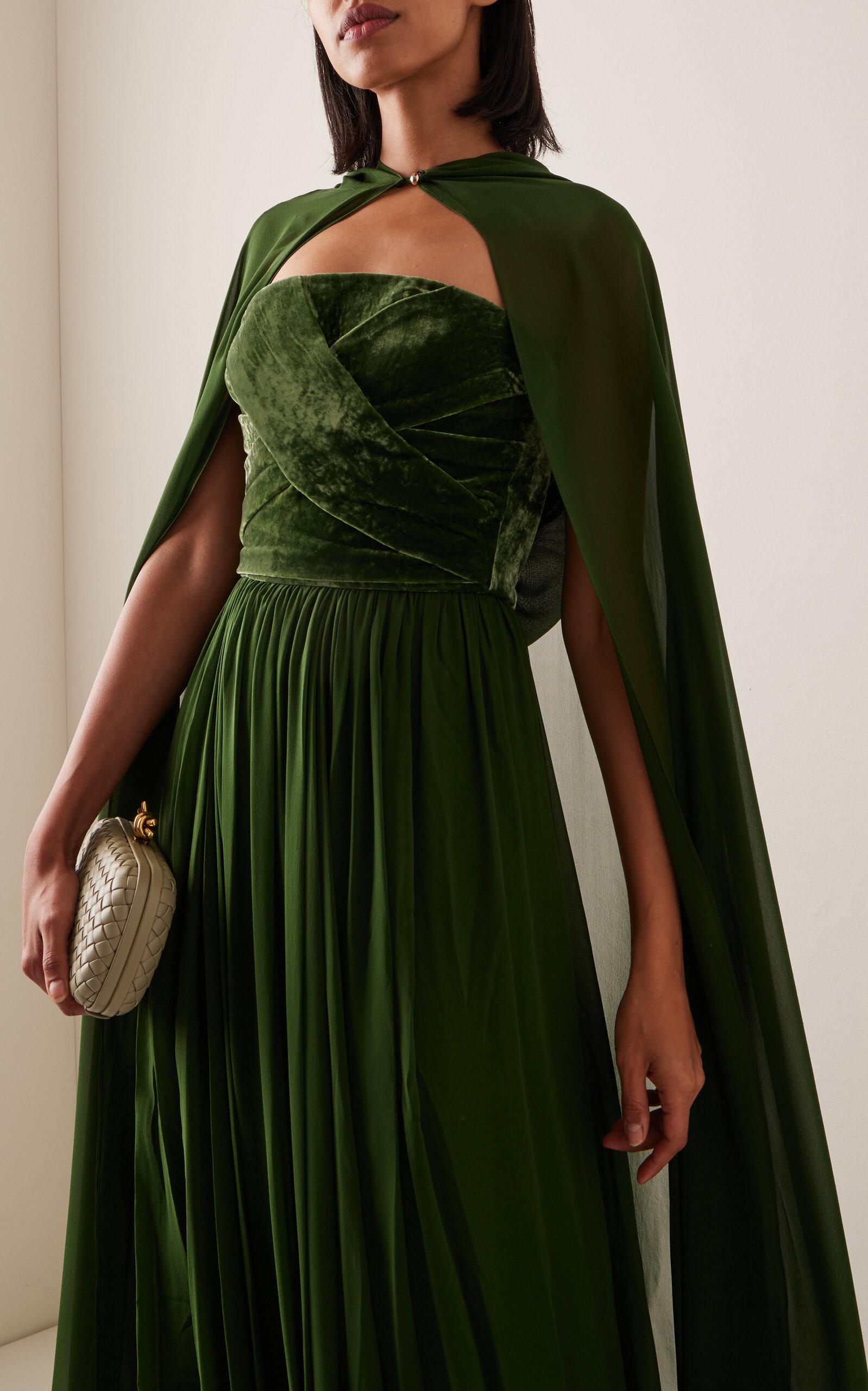 【ELIE SAAB】Silk and Velvet Long Dress Elie Saab | Silk and Velvet Gown – Kirna Zabête