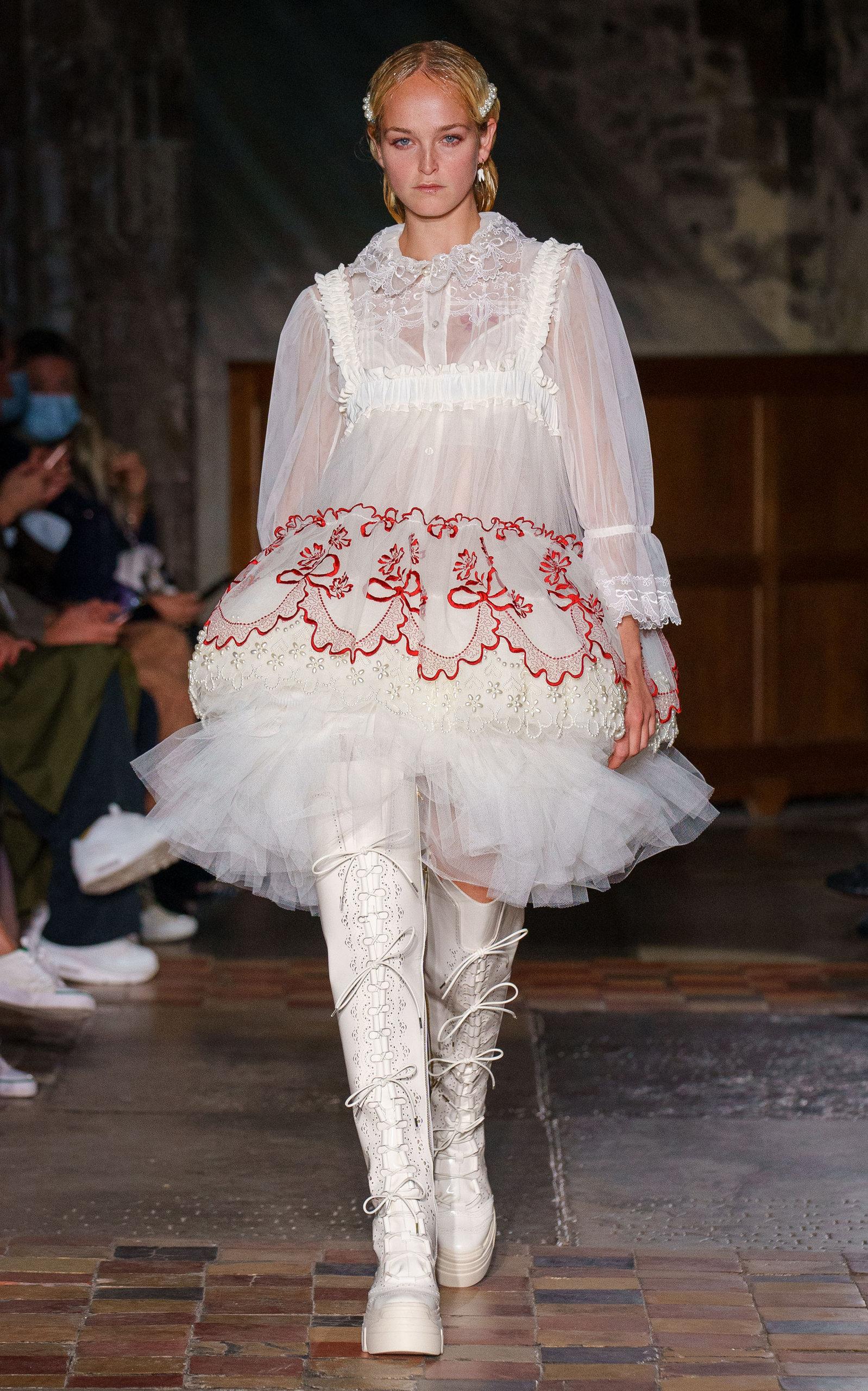 Simone Rocha Embroidered Layered Tulle Mini Dress | Lyst Simone Rocha Embroidered Layered Tulle Mini Dress | Lyst