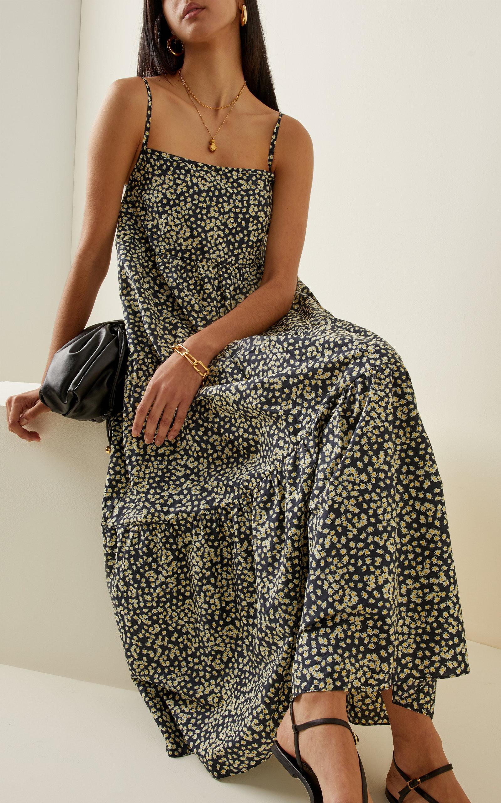 Matteau Daisy-print Tiered Organic Cotton Maxi Dress | Lyst