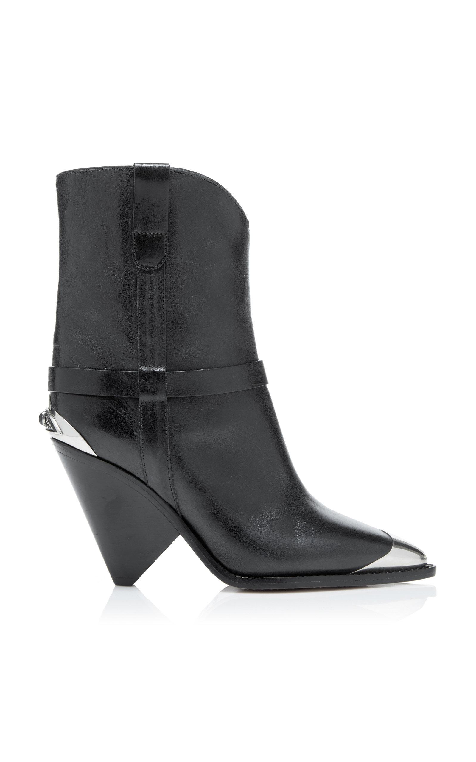 Isabel Marant Leather Lamsy Boot Black - Lyst